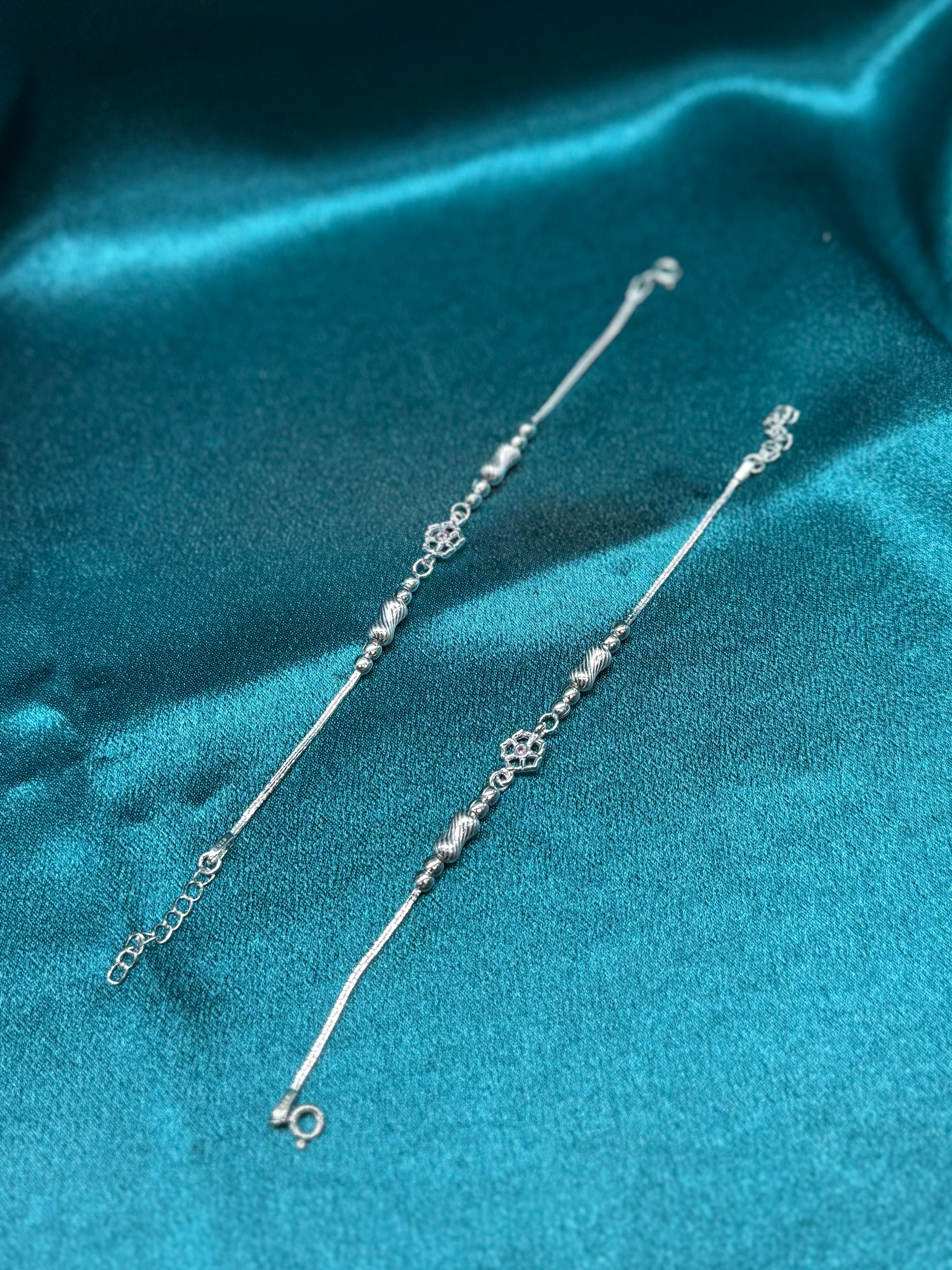 Baby Silver Anklets (4-5 year old)