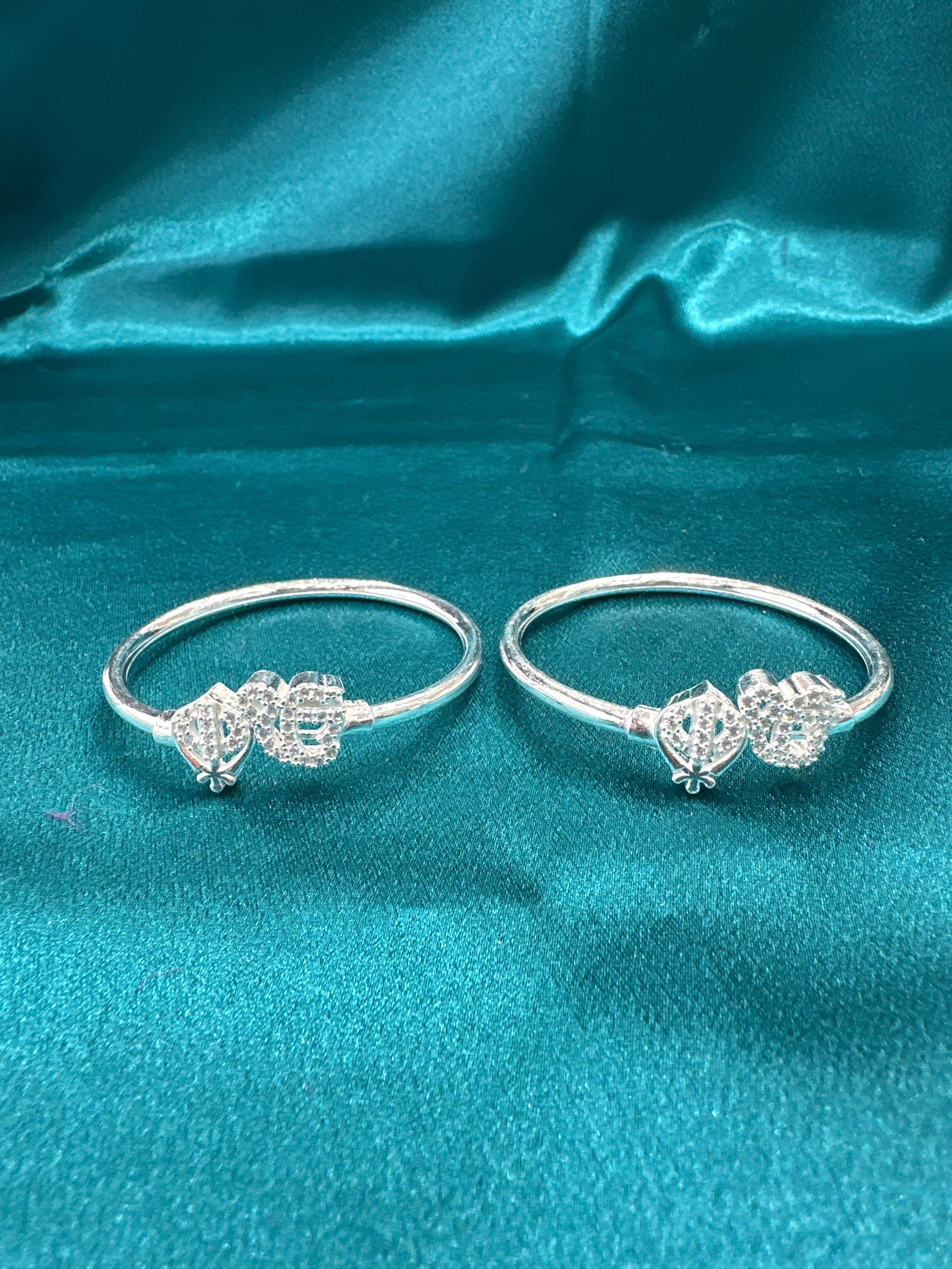 Fancy Silver baby bangles