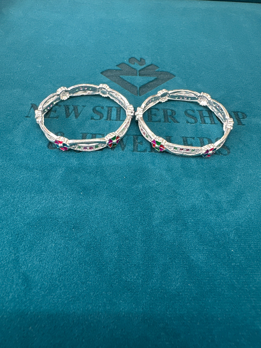Fancy Silver baby bangles