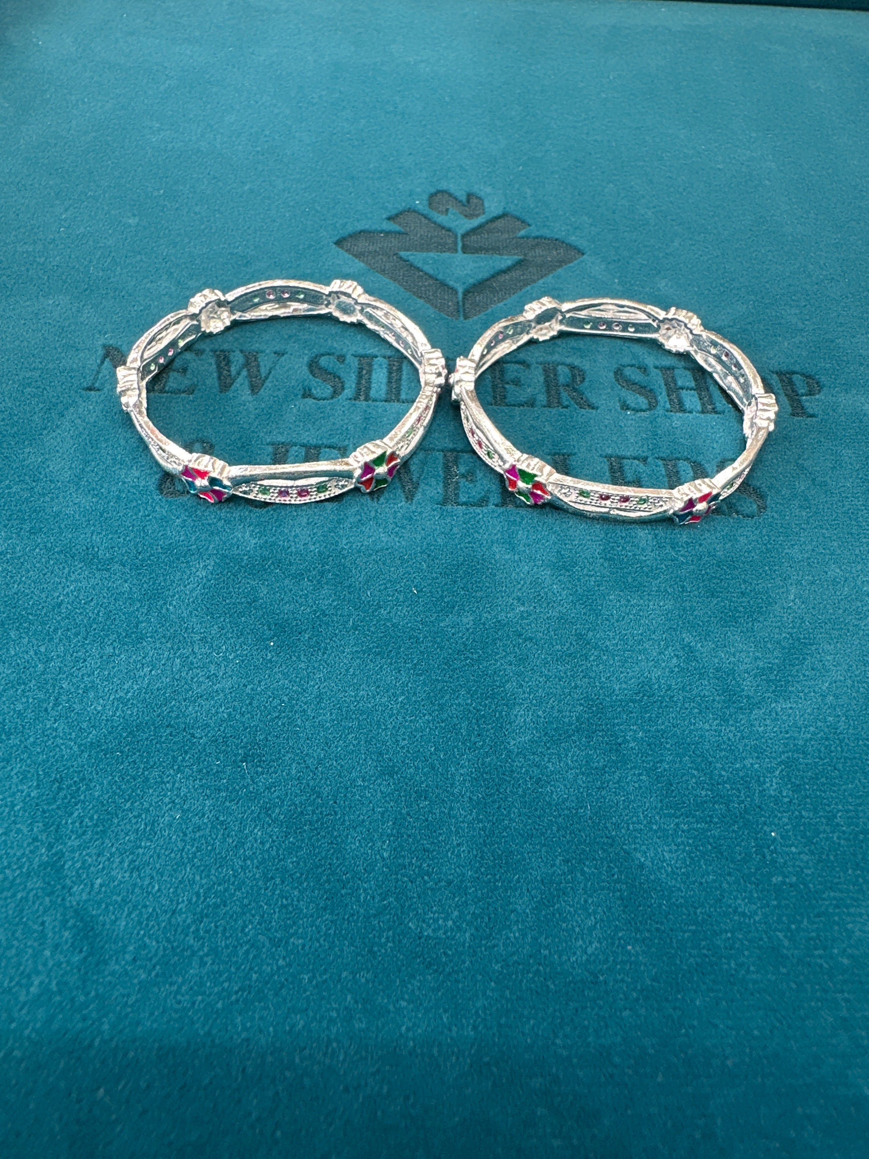 Fancy Silver baby bangles