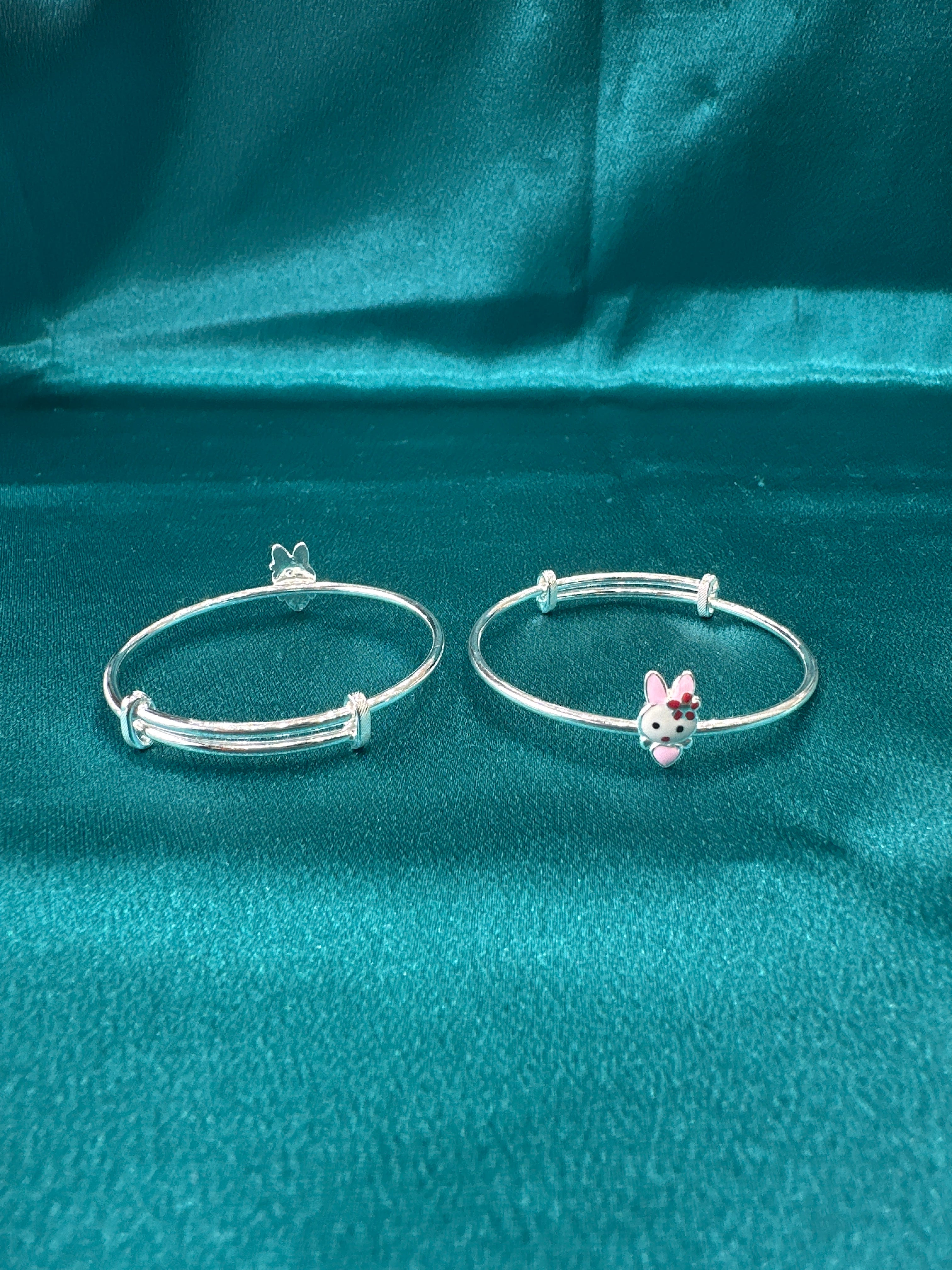 Fancy Silver baby bangles