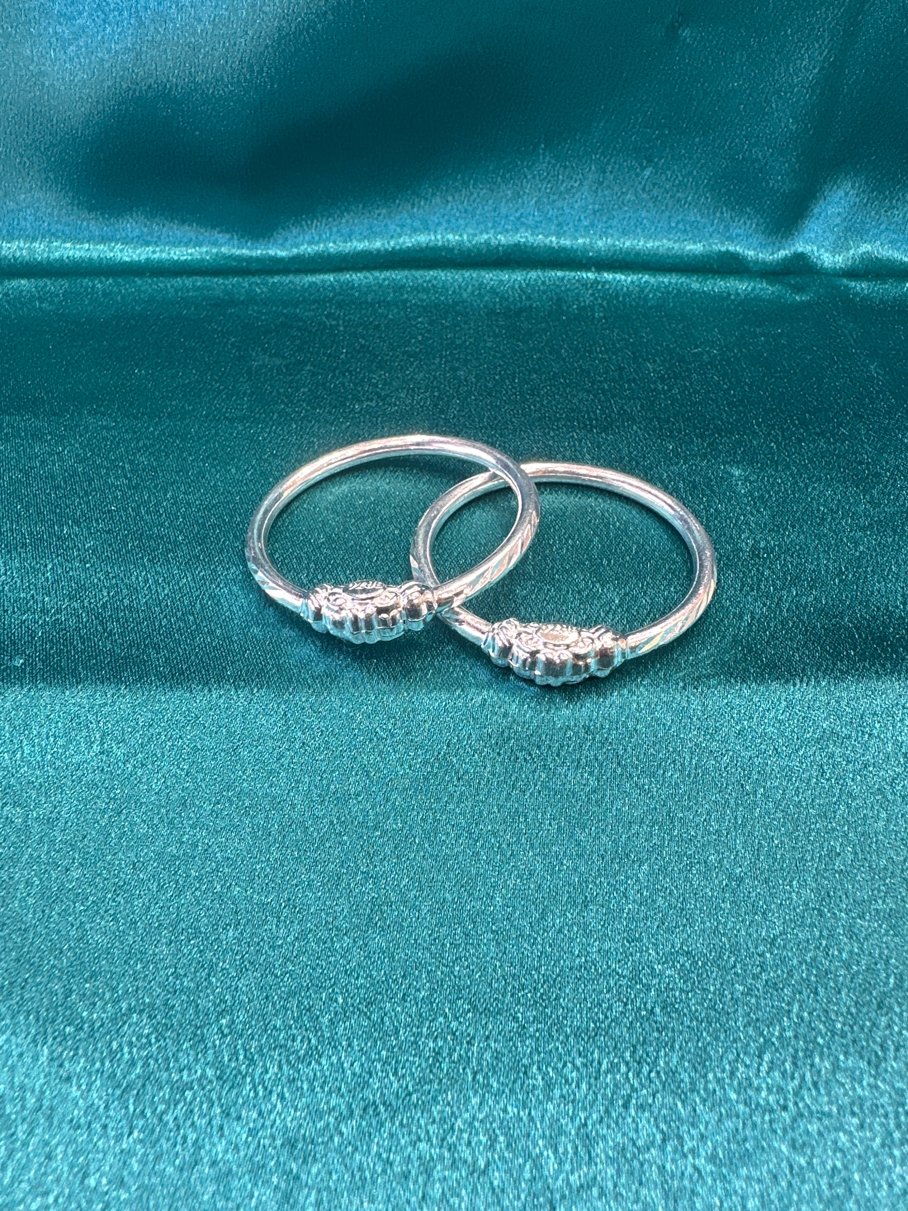 Fancy Silver baby bangles