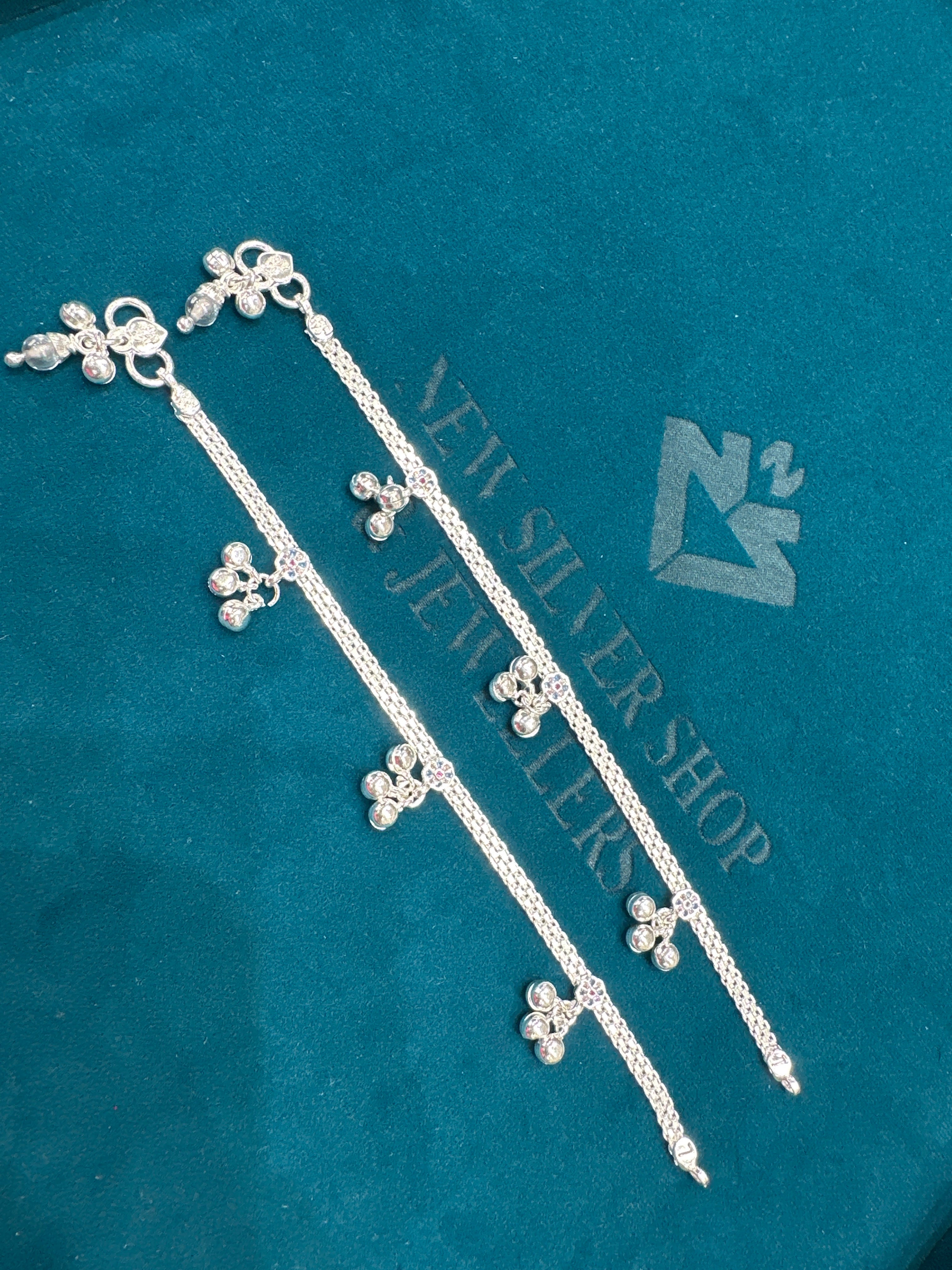 Fancy Silver baby anklet(Size: 6-9 year old)
