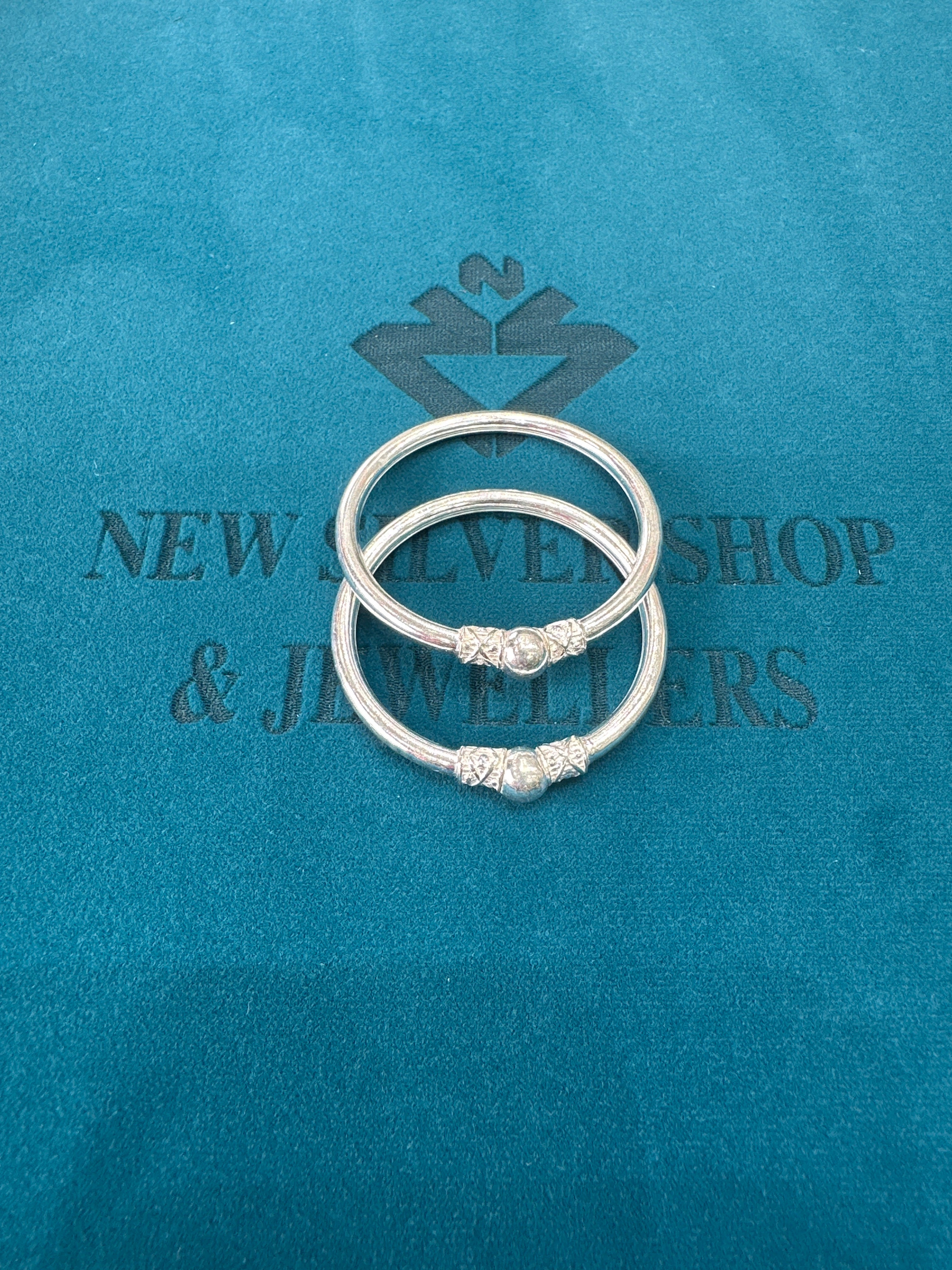 Fancy Silver baby bangles