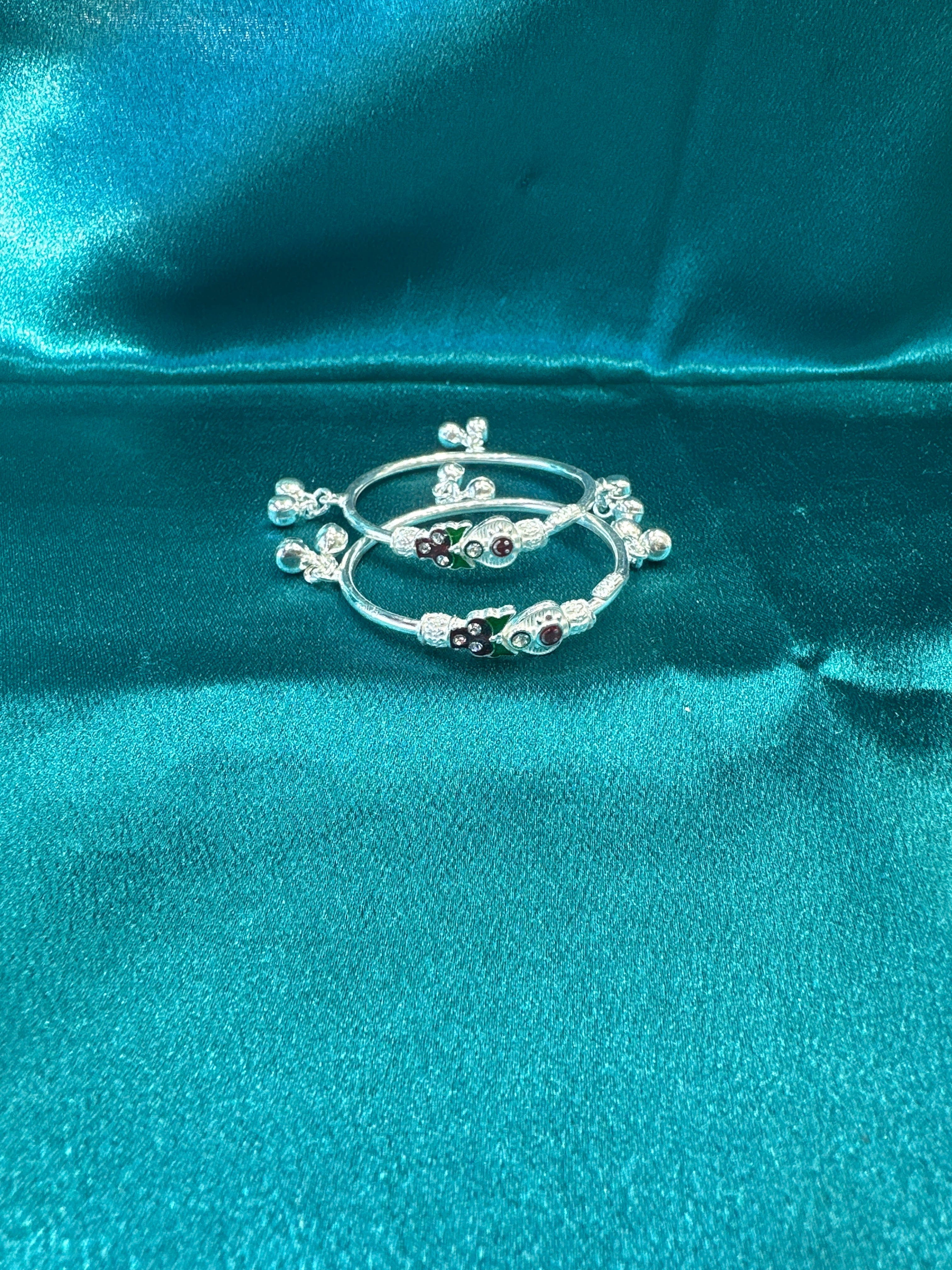 Fancy Silver baby bangles