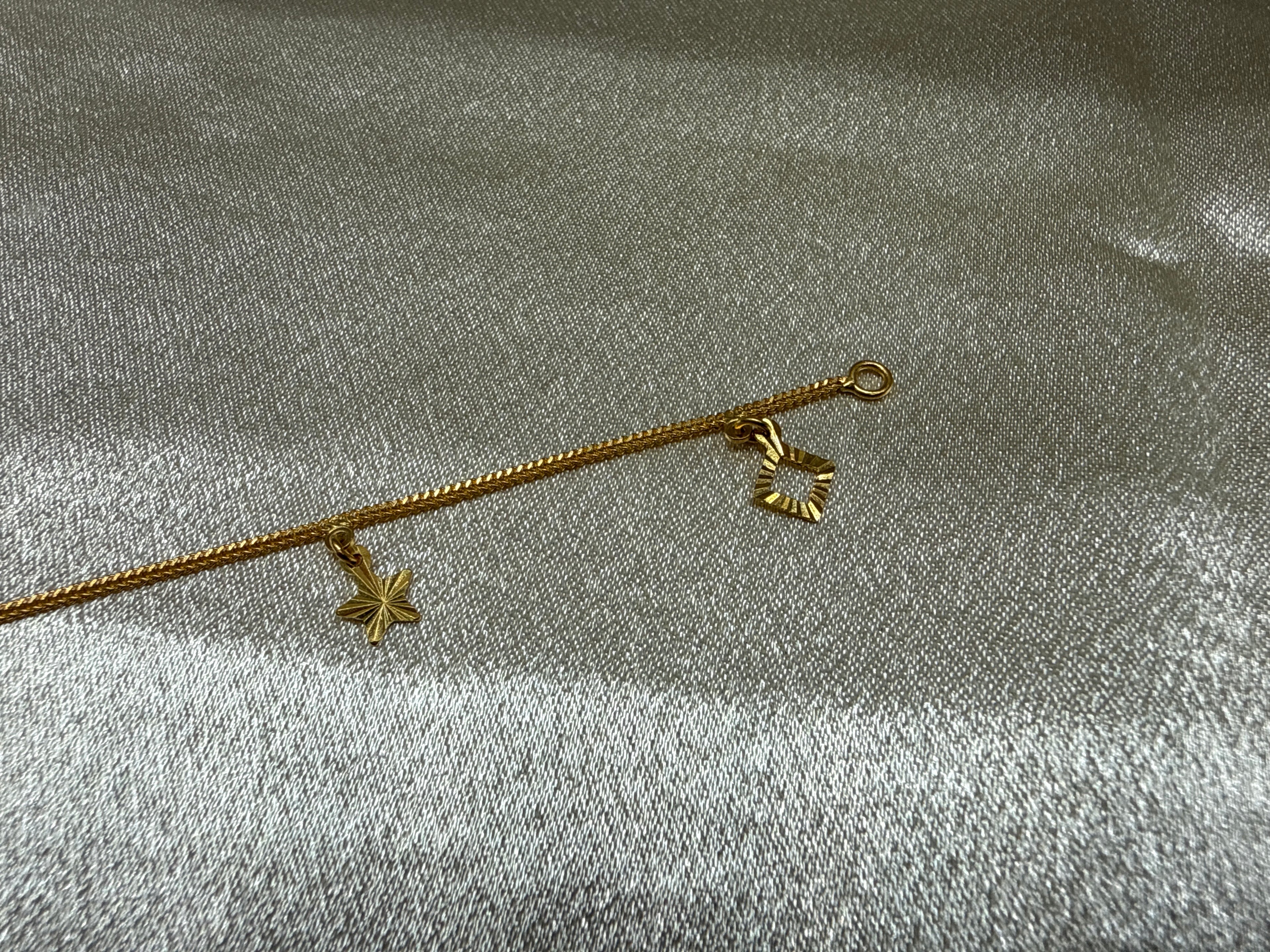 22k Gold Bracelet With Hanging Charms