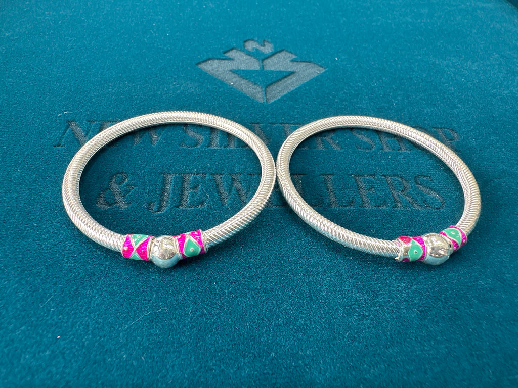 Fancy Silver baby bangles