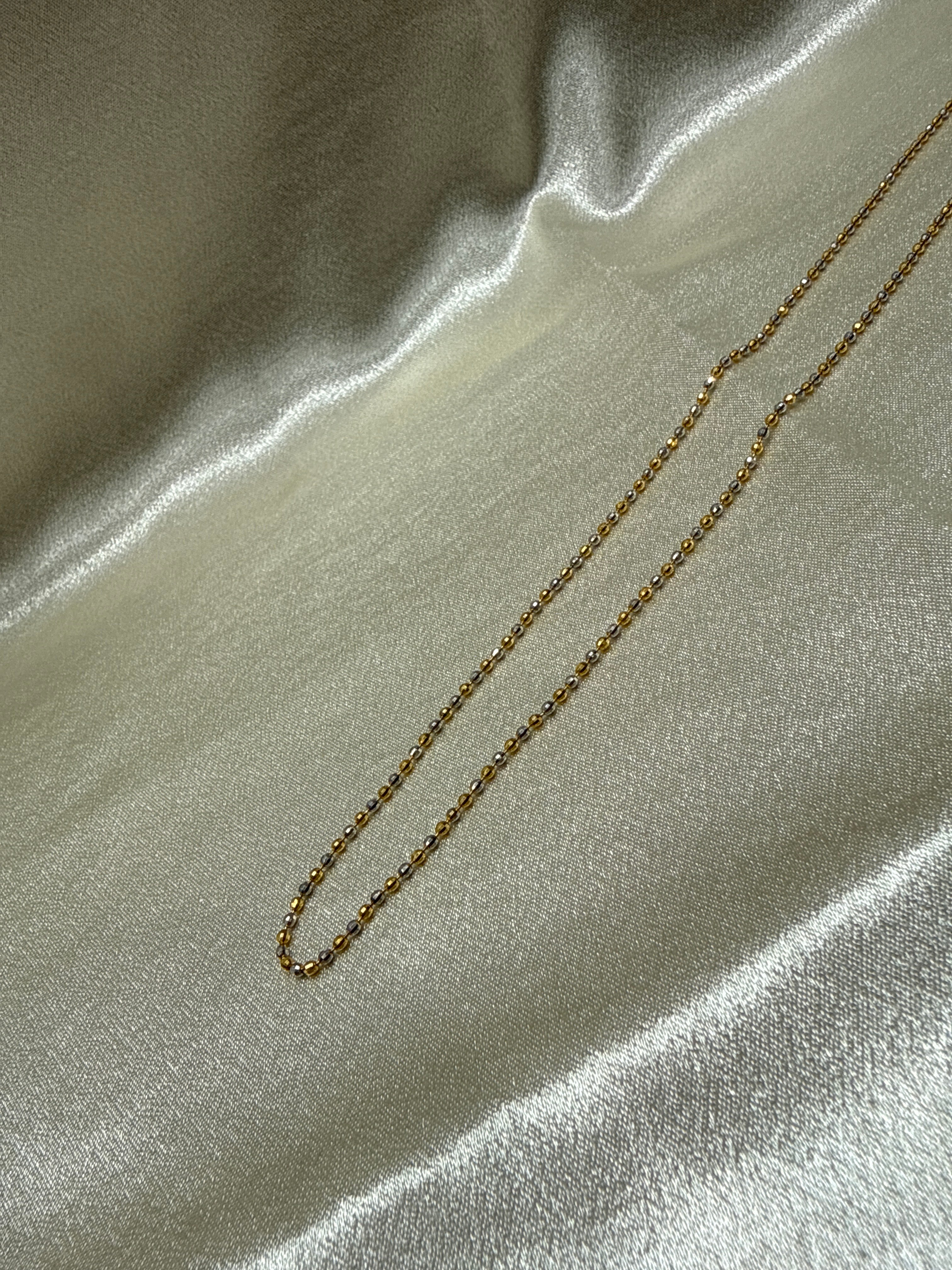 22K Gold Chain Two Tone (Bead Design)