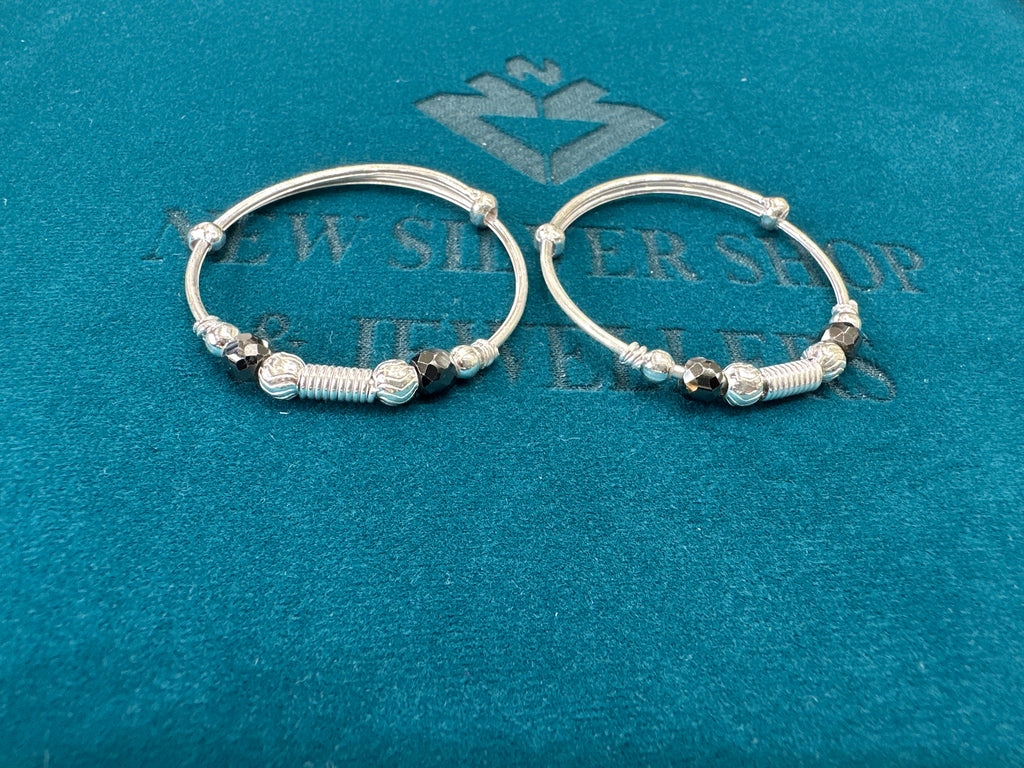 Fancy Silver baby bangles