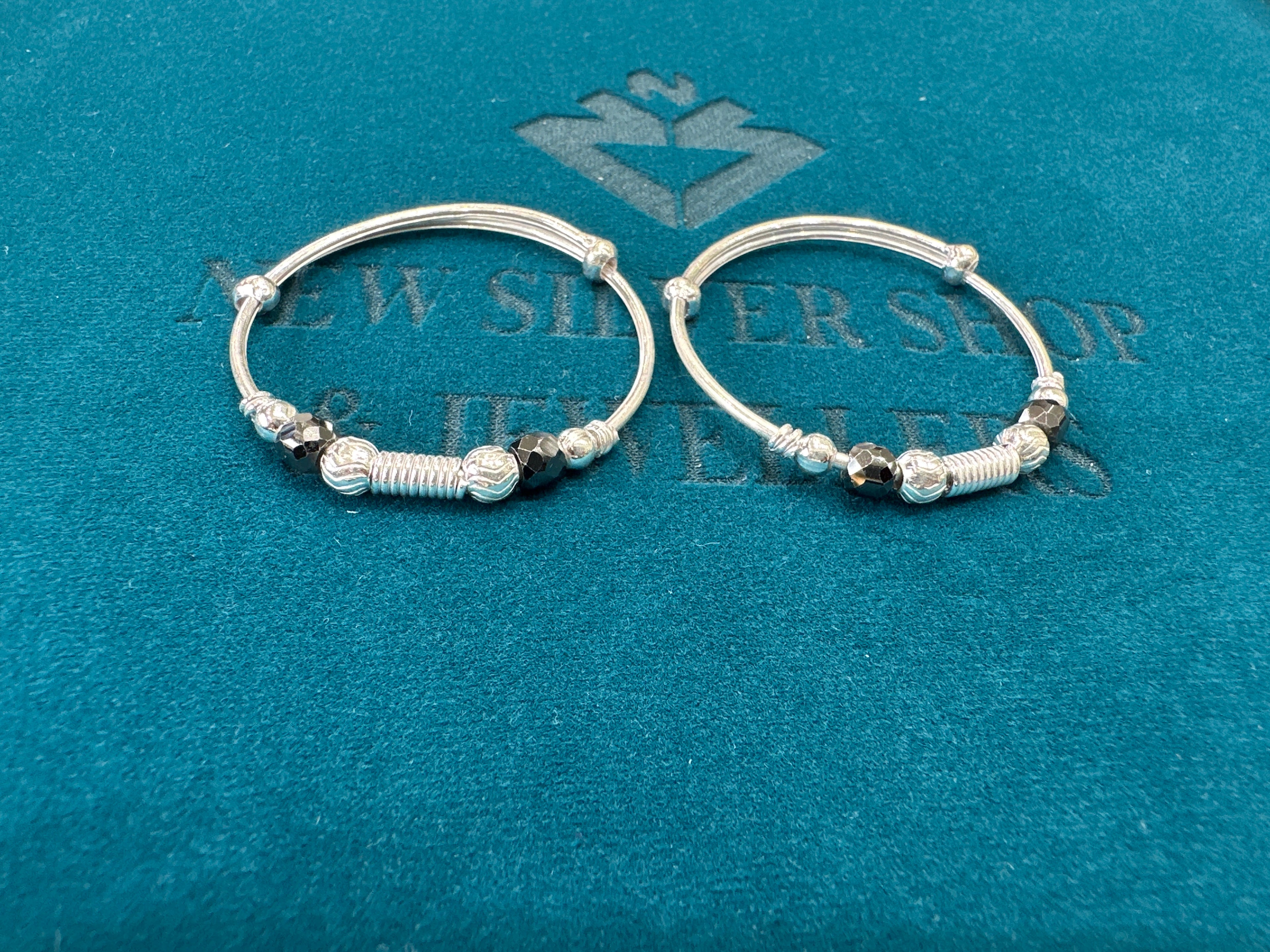 Fancy Silver baby bangles