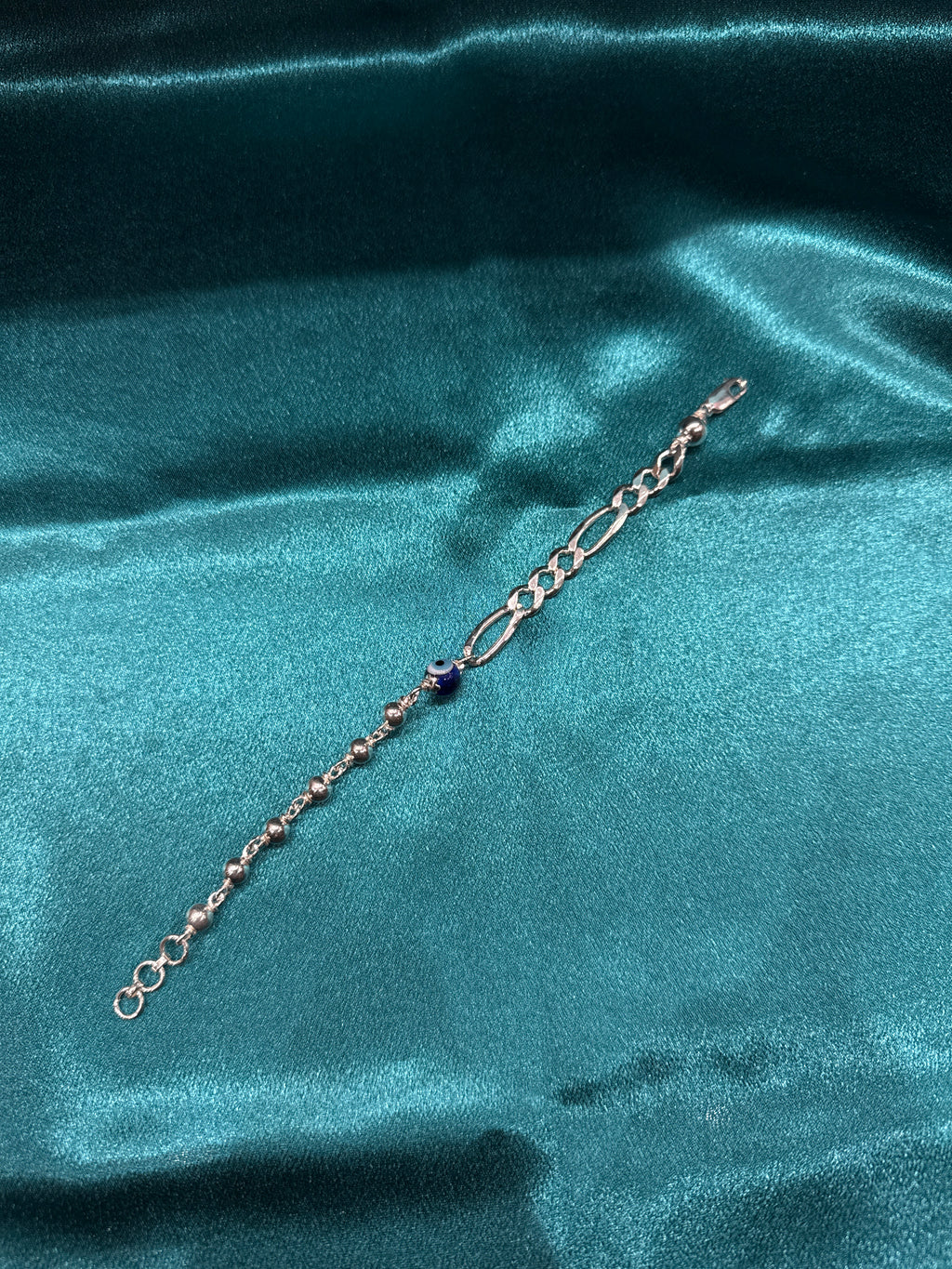 Men’s Evil Eye Figoro Link Silver 925 Bracelet (8mm)