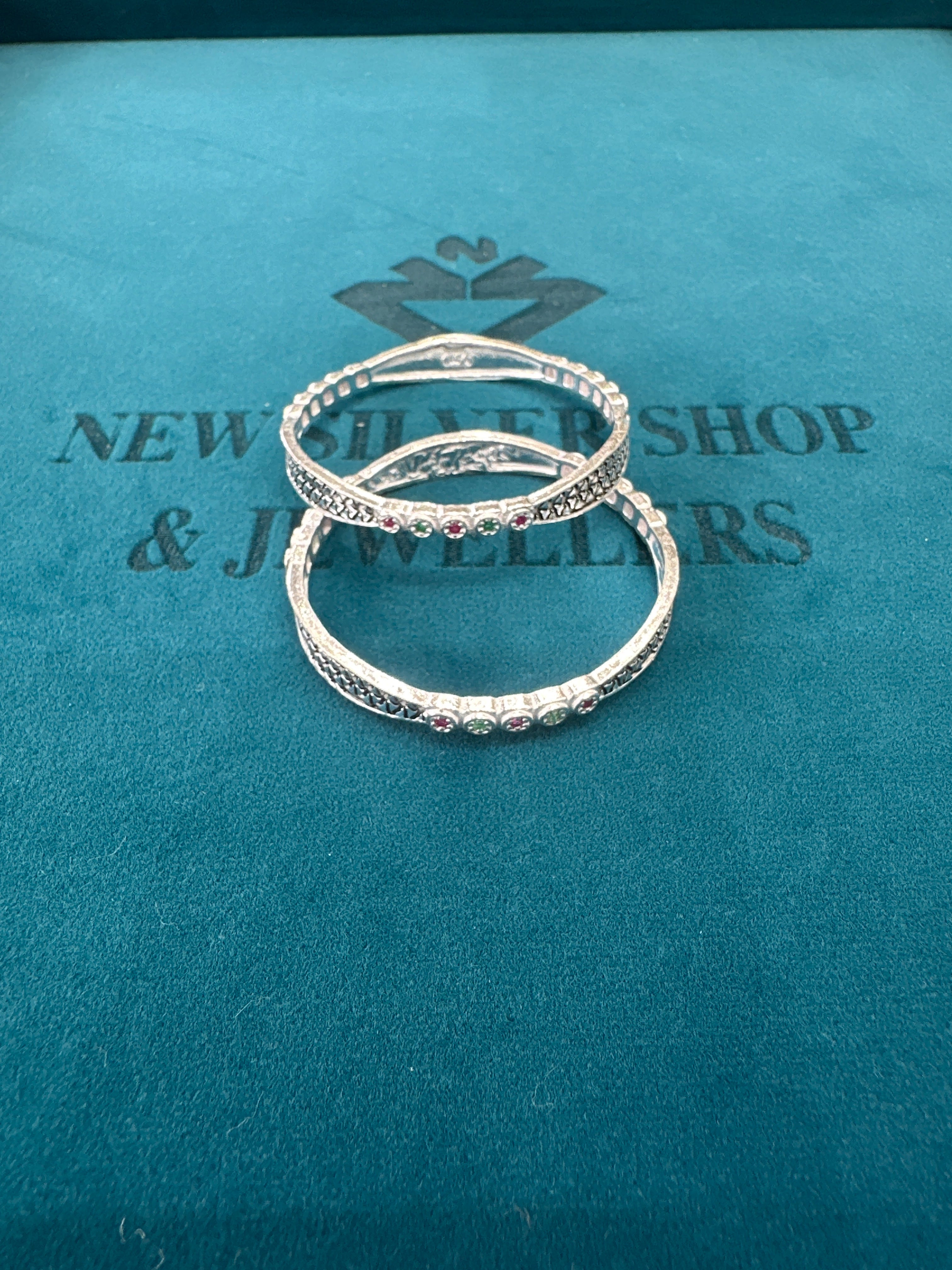 Fancy Silver baby bangles