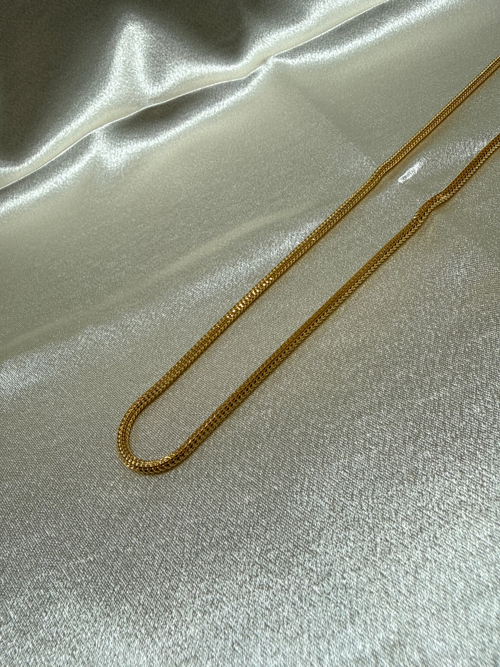 22K Gold Chain (Round Box Foxtail Design)