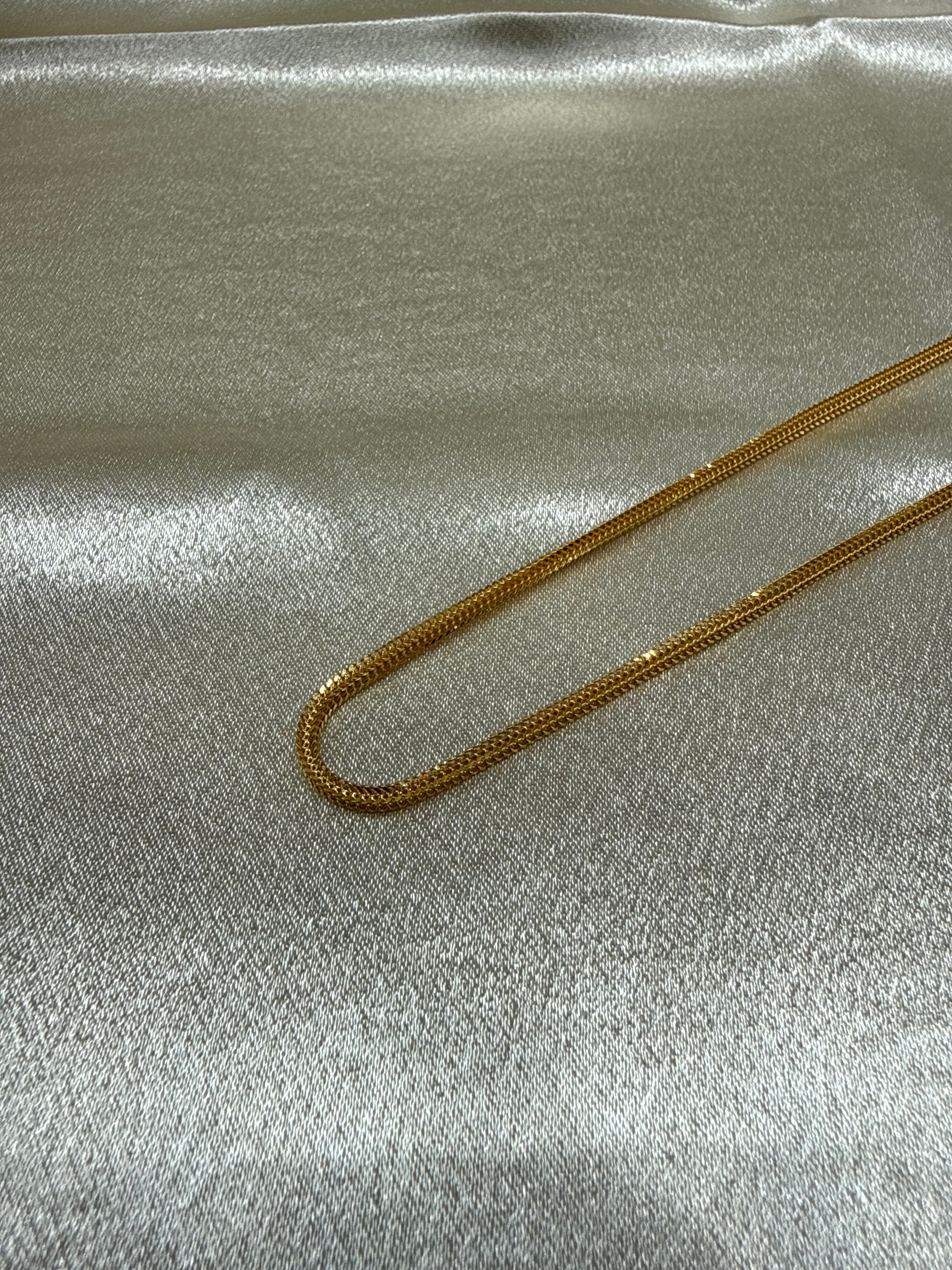 22K Gold Chain (Grooved Box Foxtail Design)