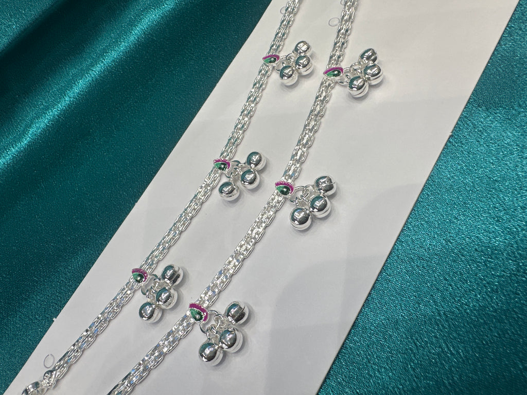 Fancy Silver baby anklet(Size: 6-9 year old)