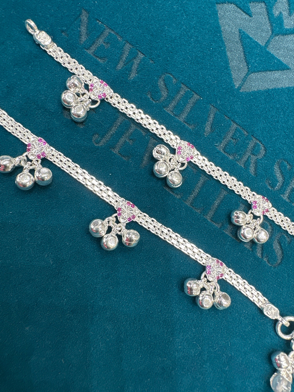 Fancy Silver baby anklet(Size: newborn - 1 year old)