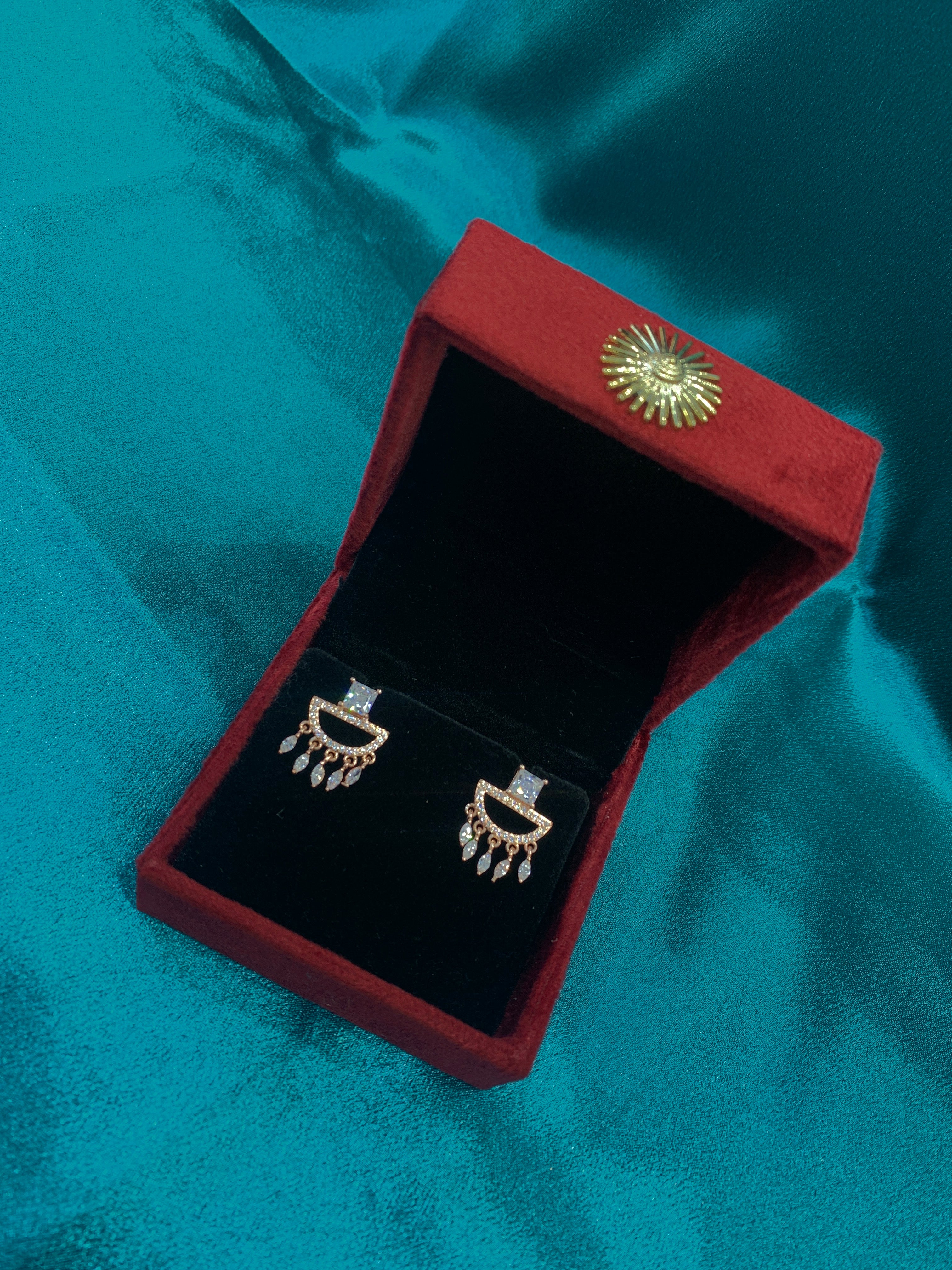 Women’s Fancy rose gold plated Silver Earrings