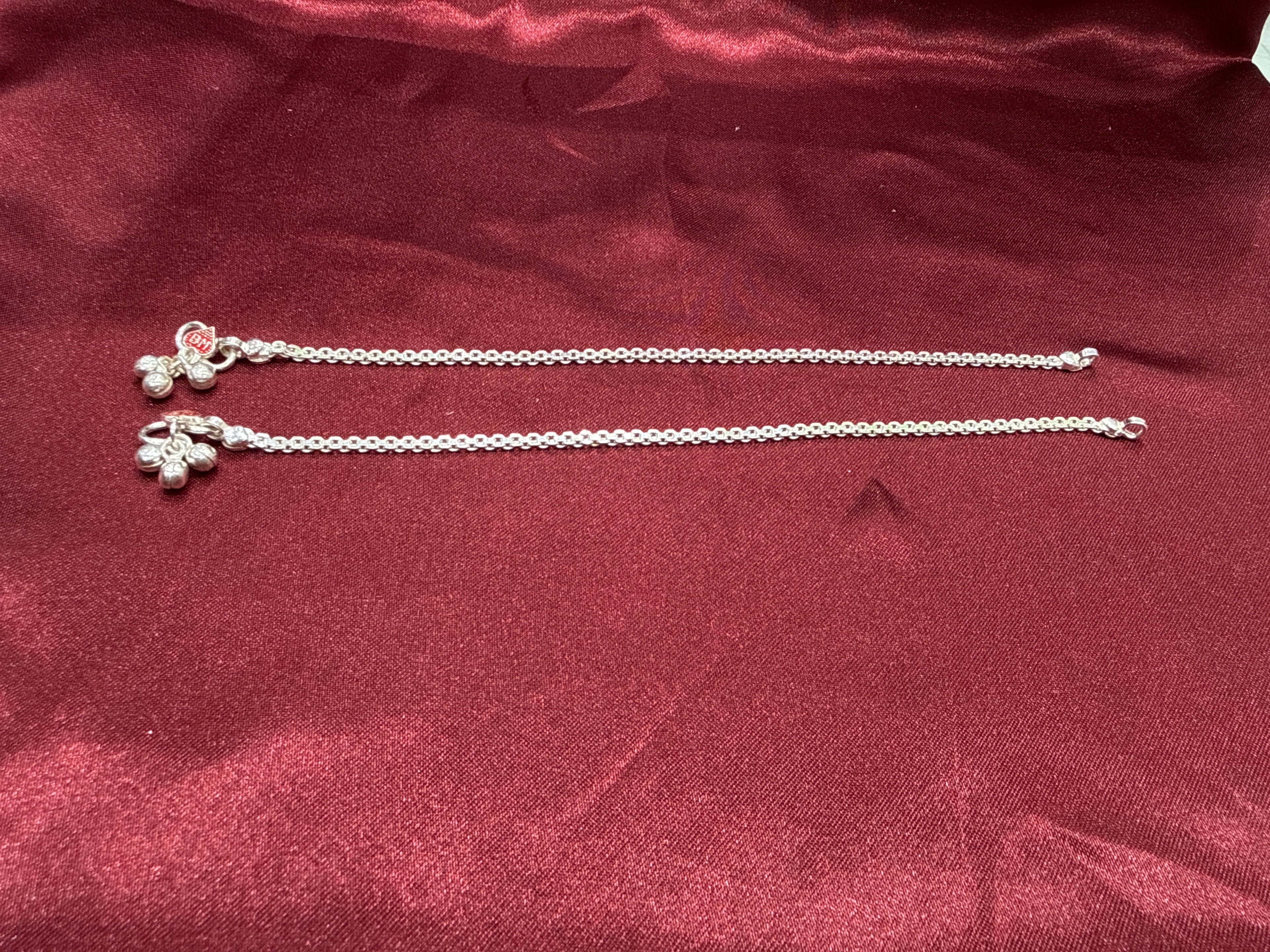 Kids plain silver anklets (12-13 year old)