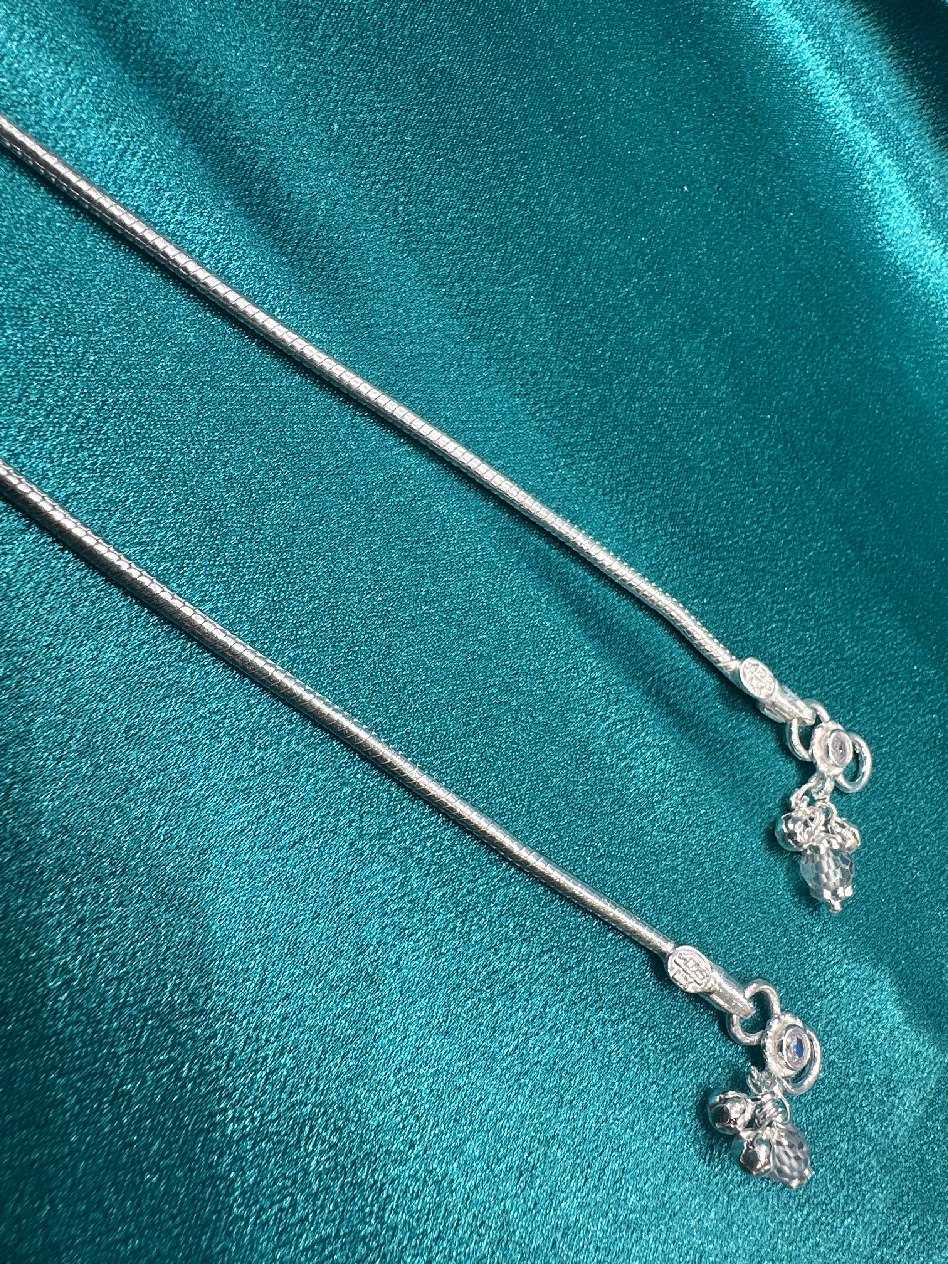 Fancy Silver baby anklet(Size: 12-13 year old)