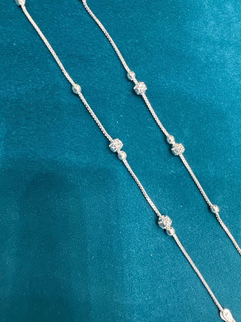 Baby fancy silver anklets (Size: 2-3 year old)