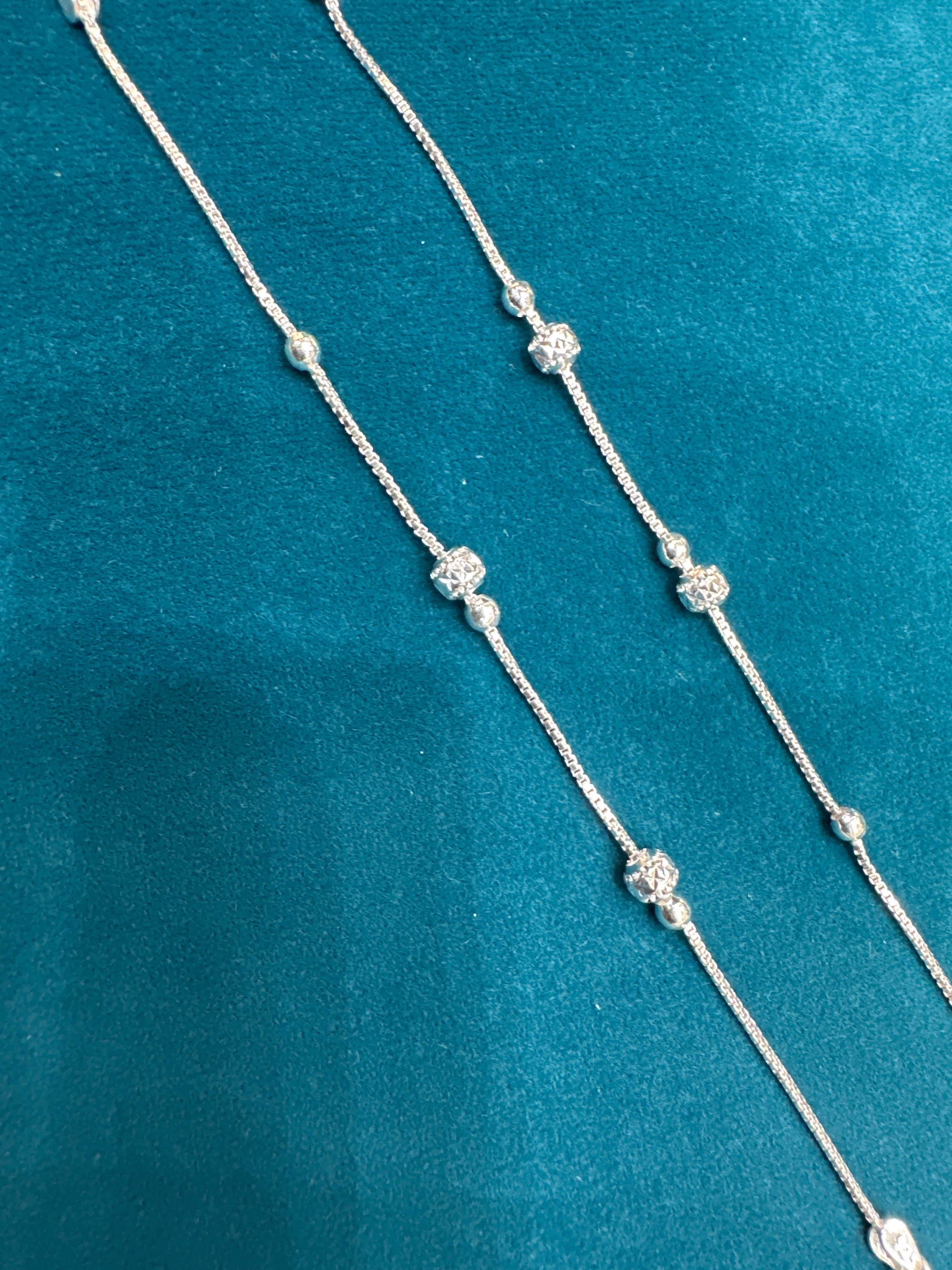 Baby fancy silver anklets (Size: 2-3 year old)