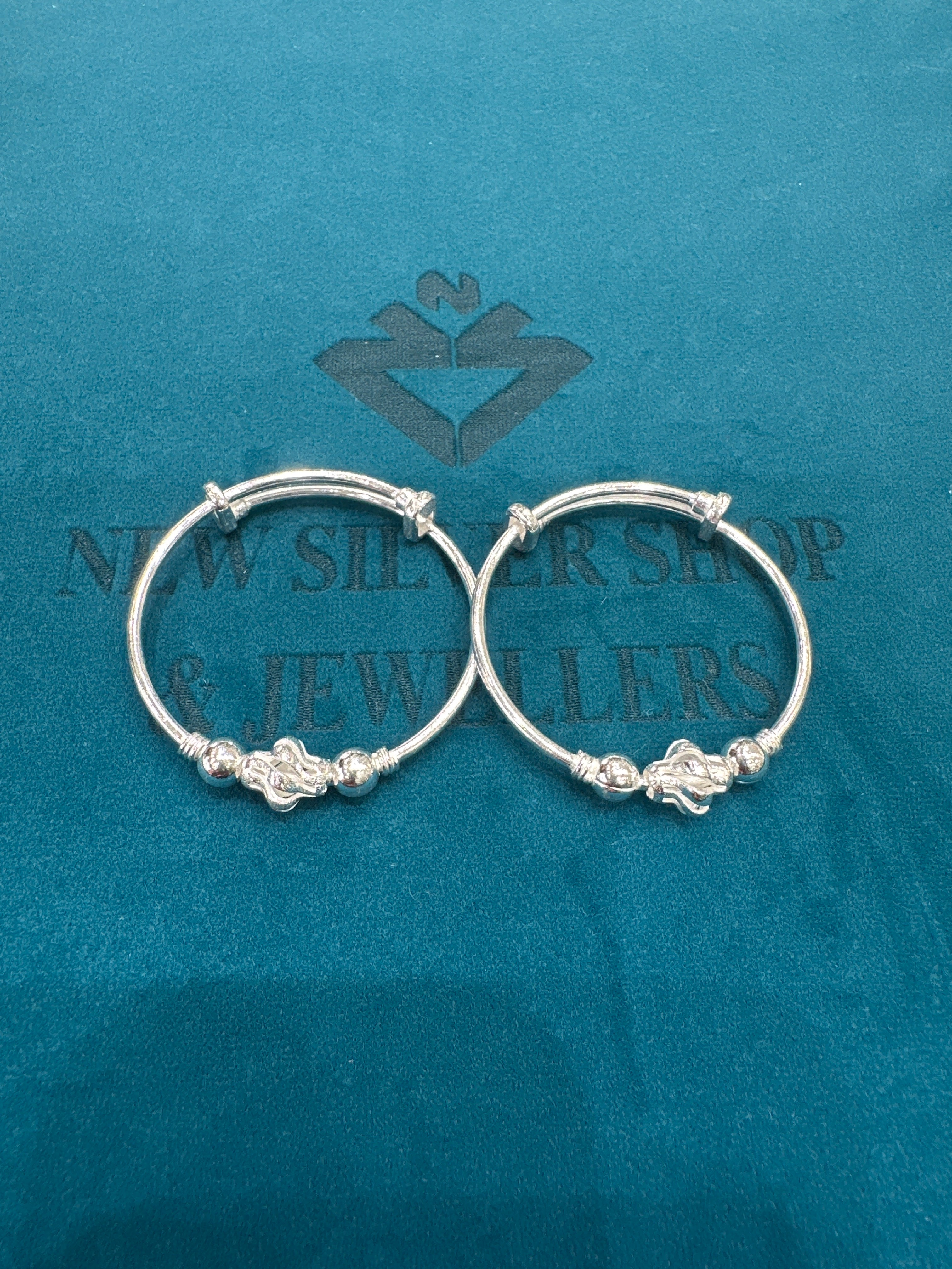 Fancy Silver baby bangles