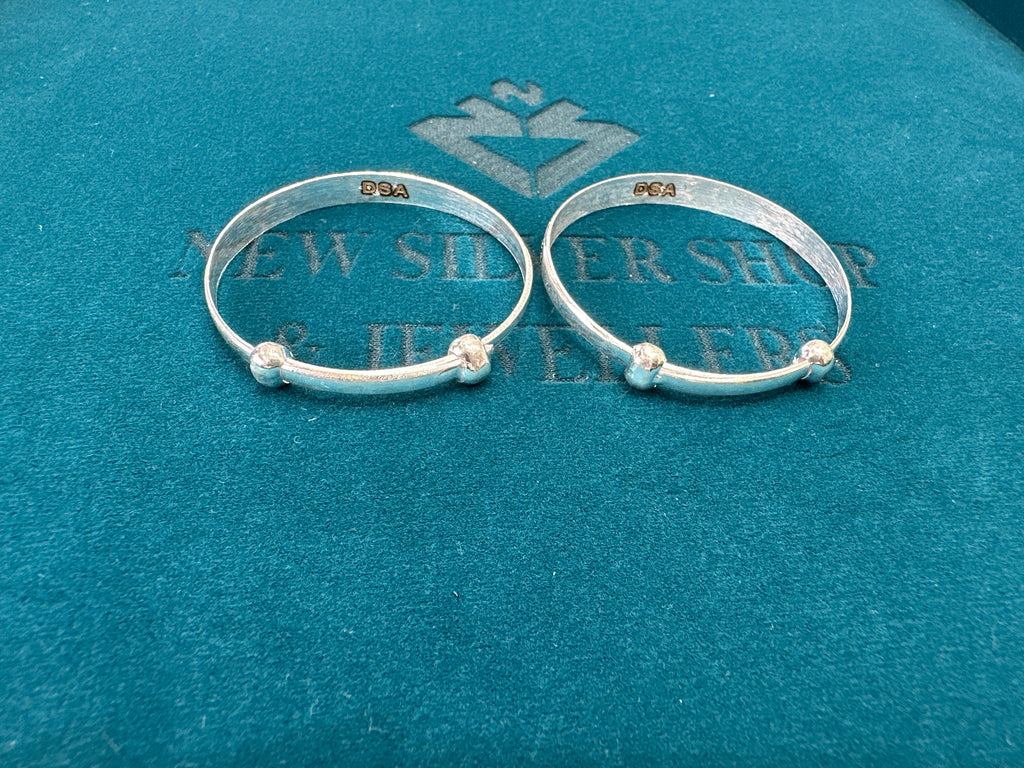 Fancy Silver baby bangles