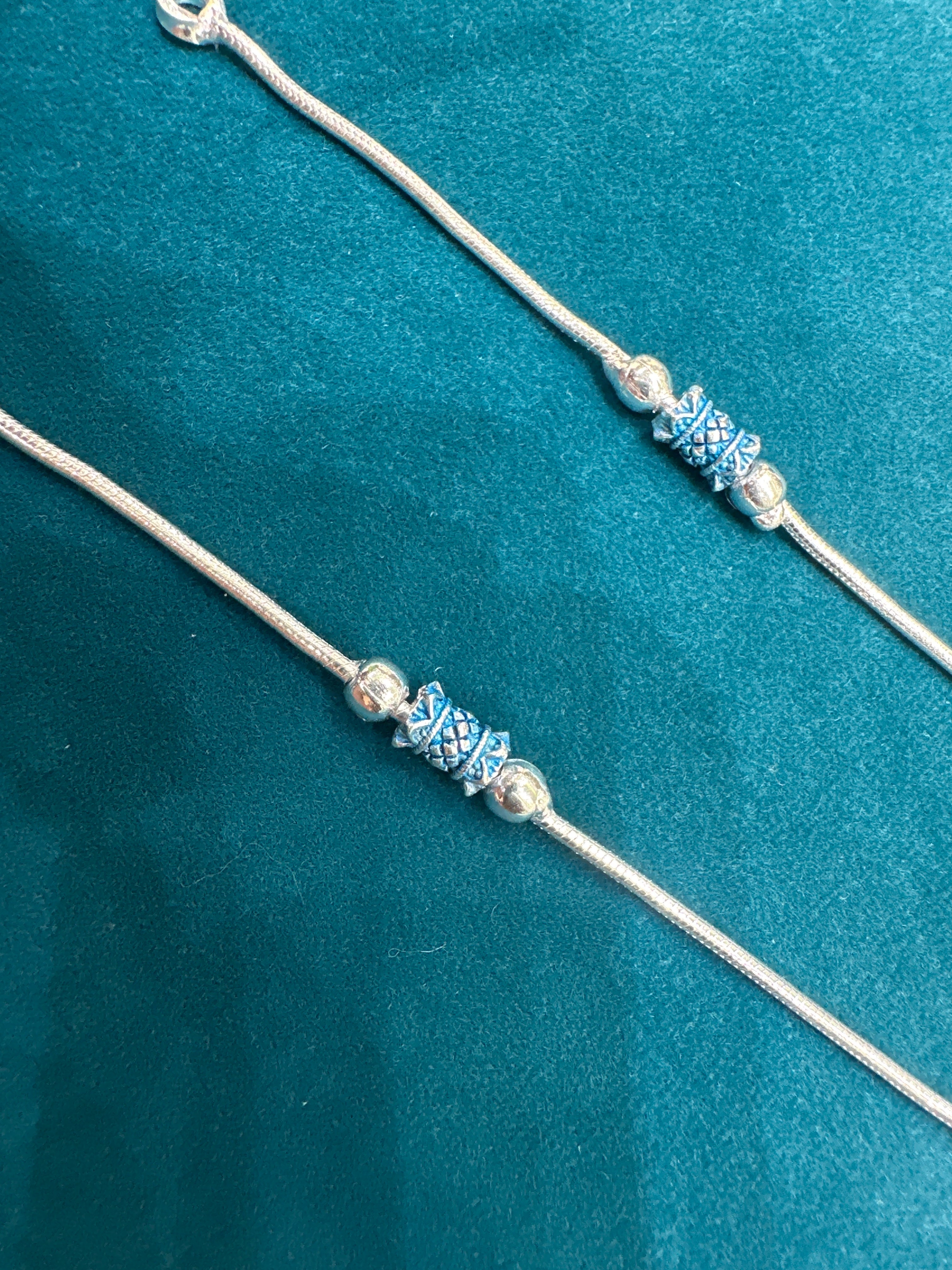 Baby fancy silver anklets (Size: 1-2 year old)