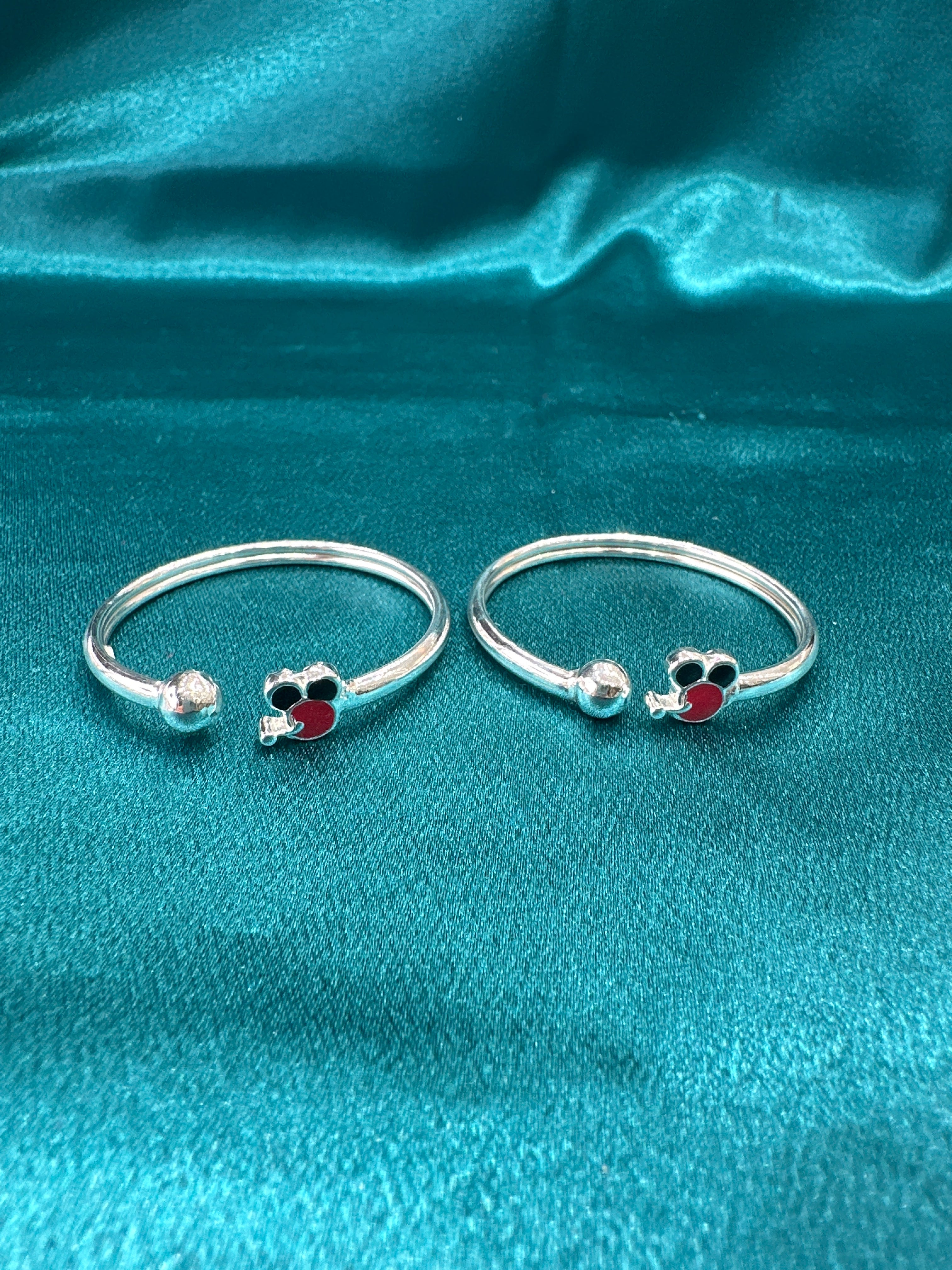 Fancy Silver baby bangles