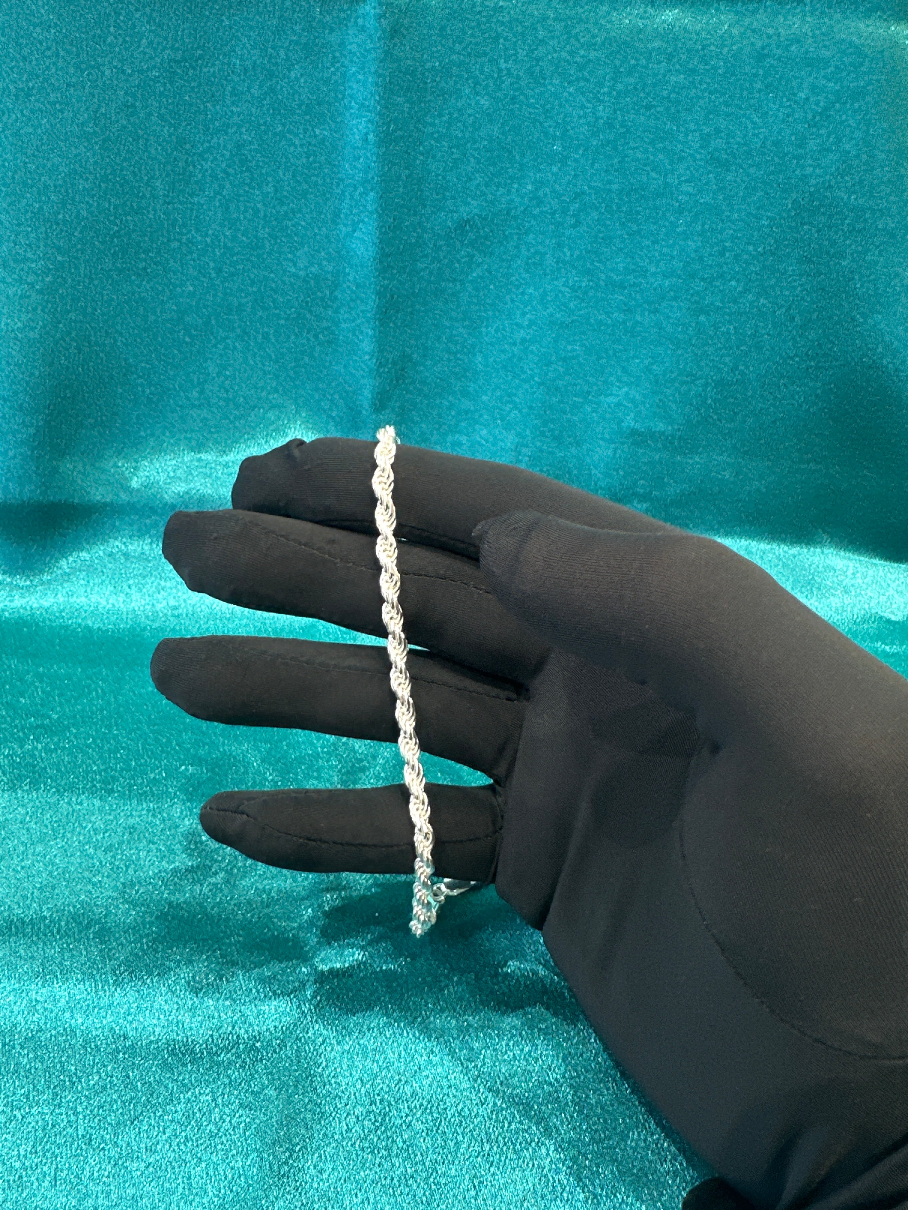 4mm Solid Rope silver chain