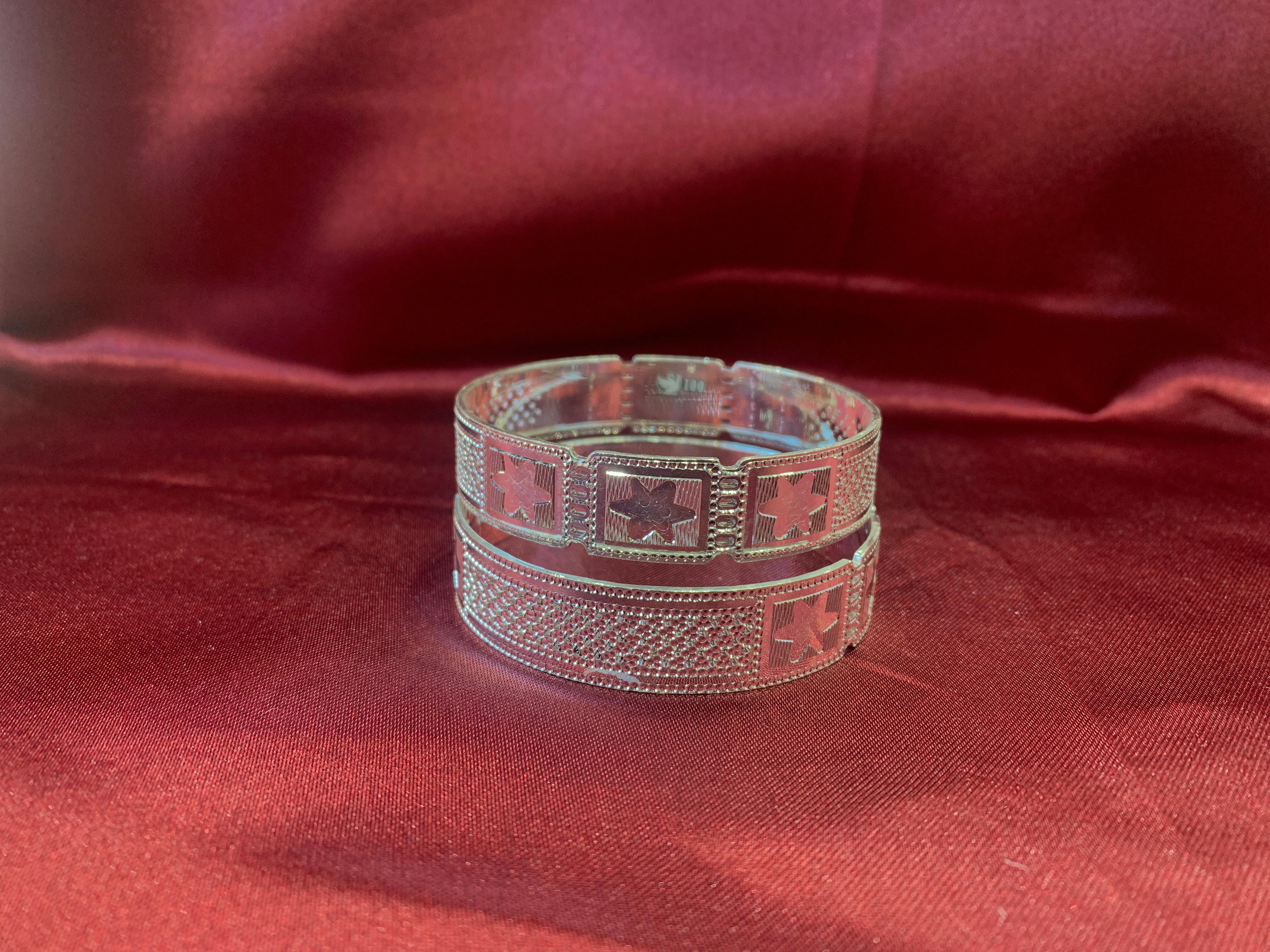 Traditional silver bangles B1
