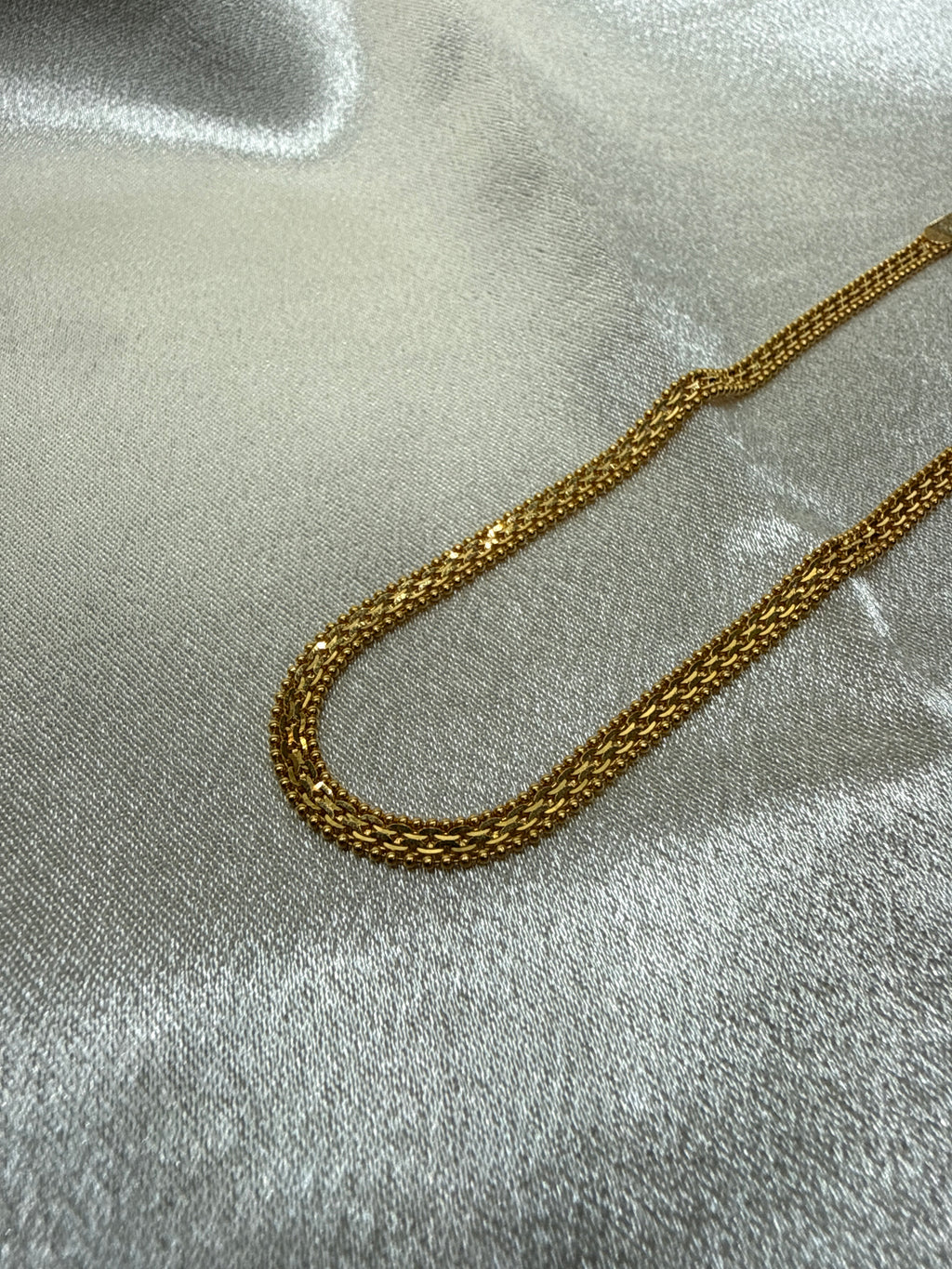 22K Gold Chain (Flat Popcorn Design)
