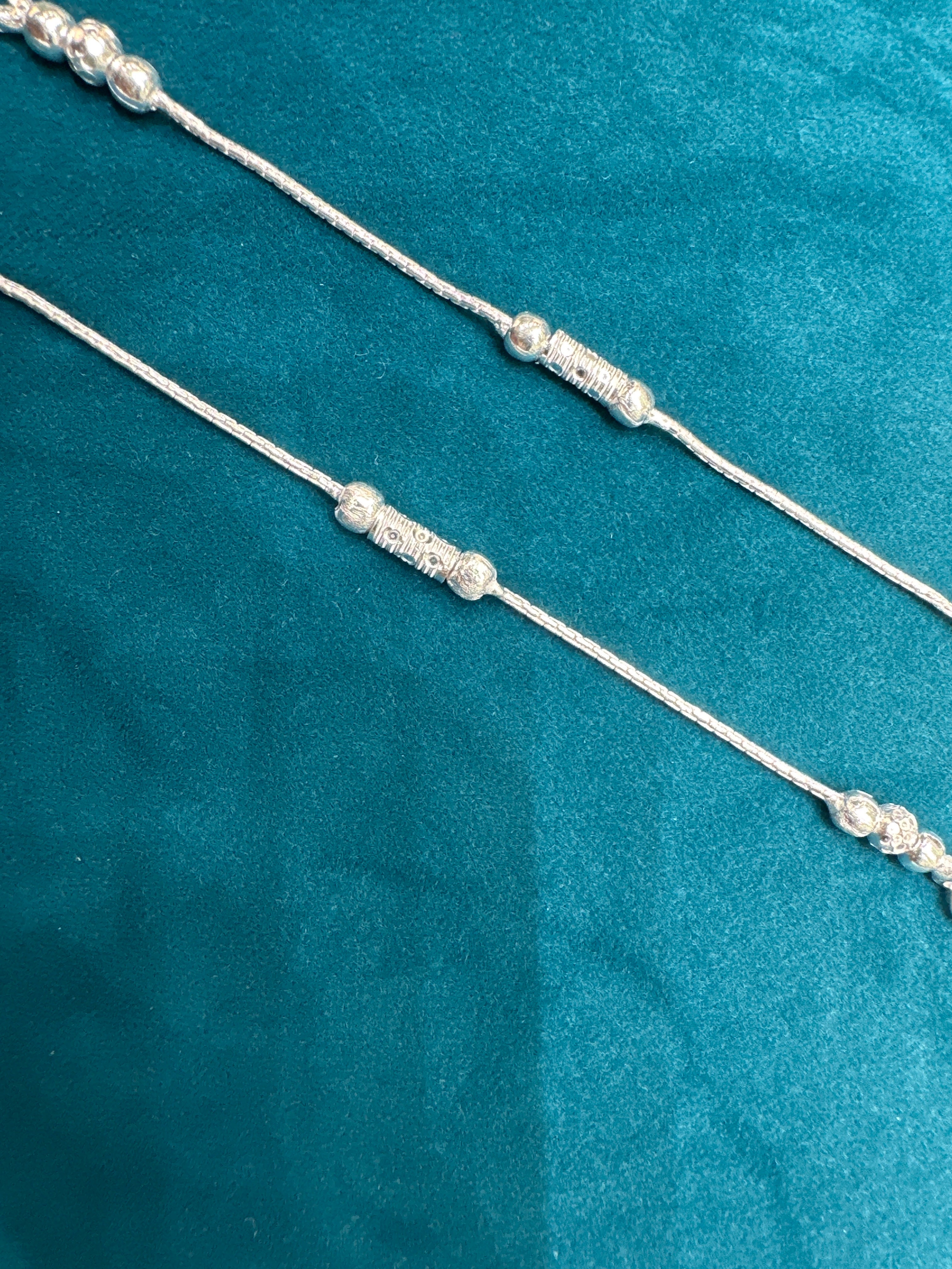 Baby fancy silver anklets (Size: 2-3 year old)