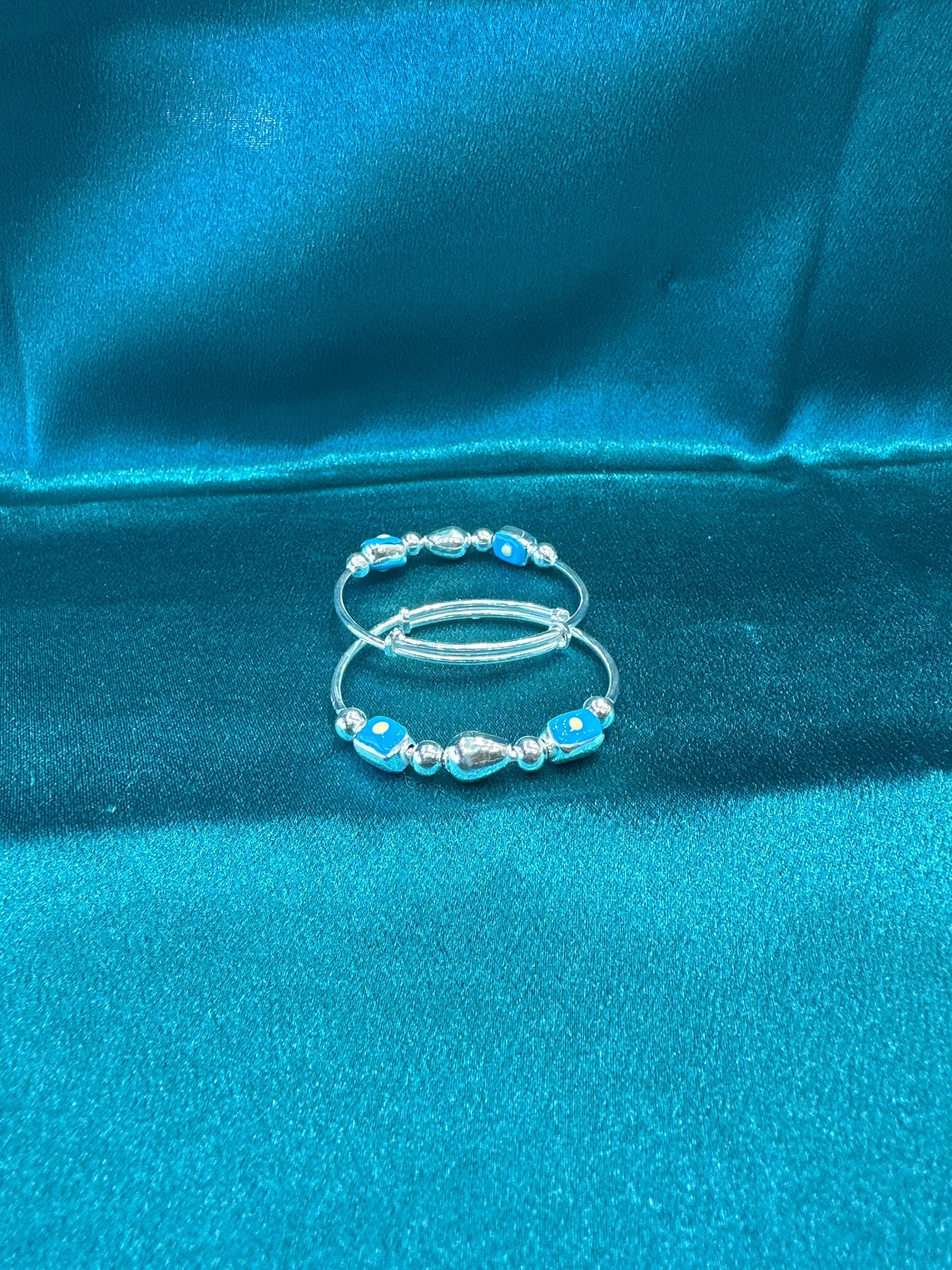 Fancy Silver baby bangles
