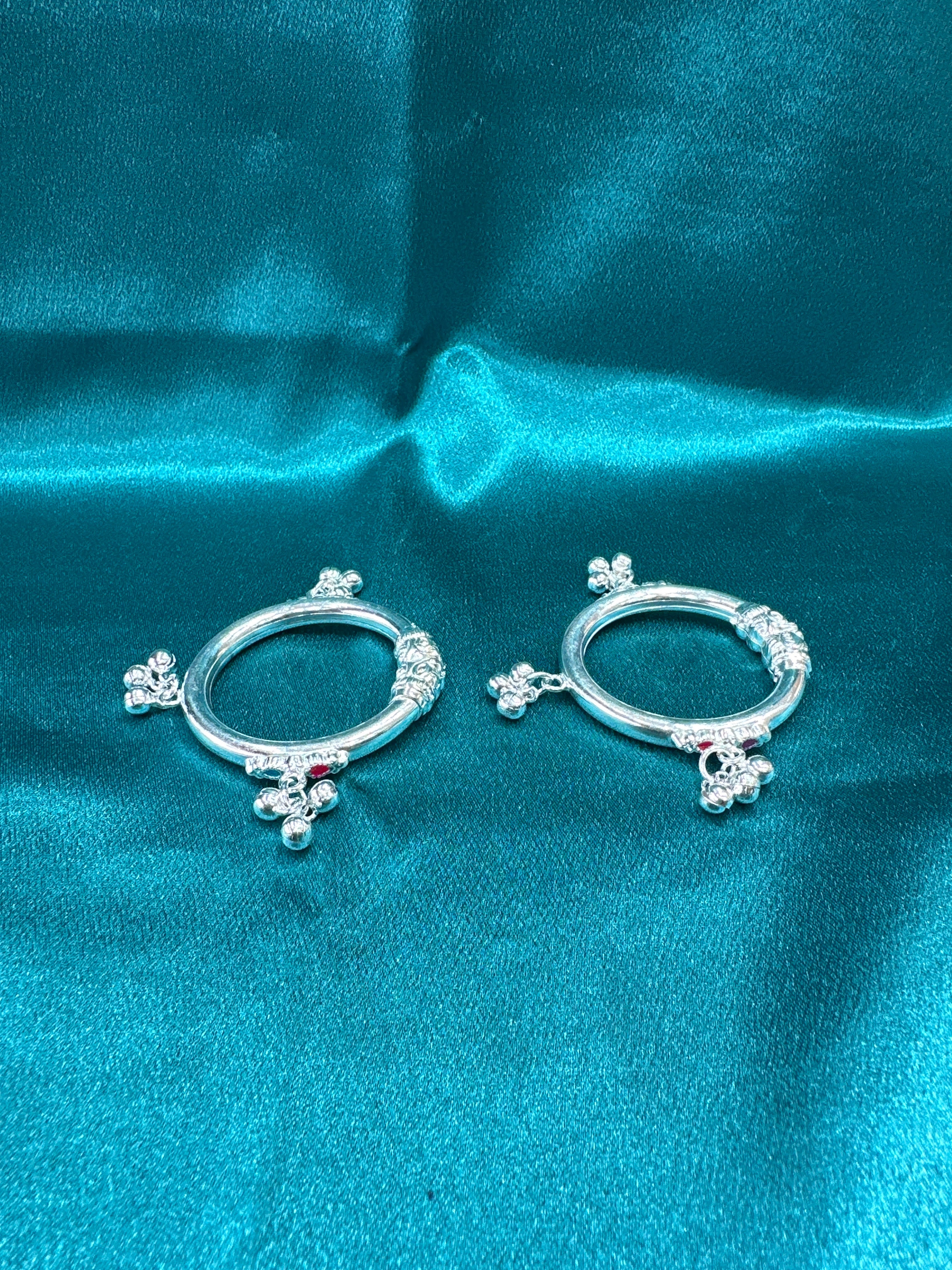 Fancy Silver baby bangles