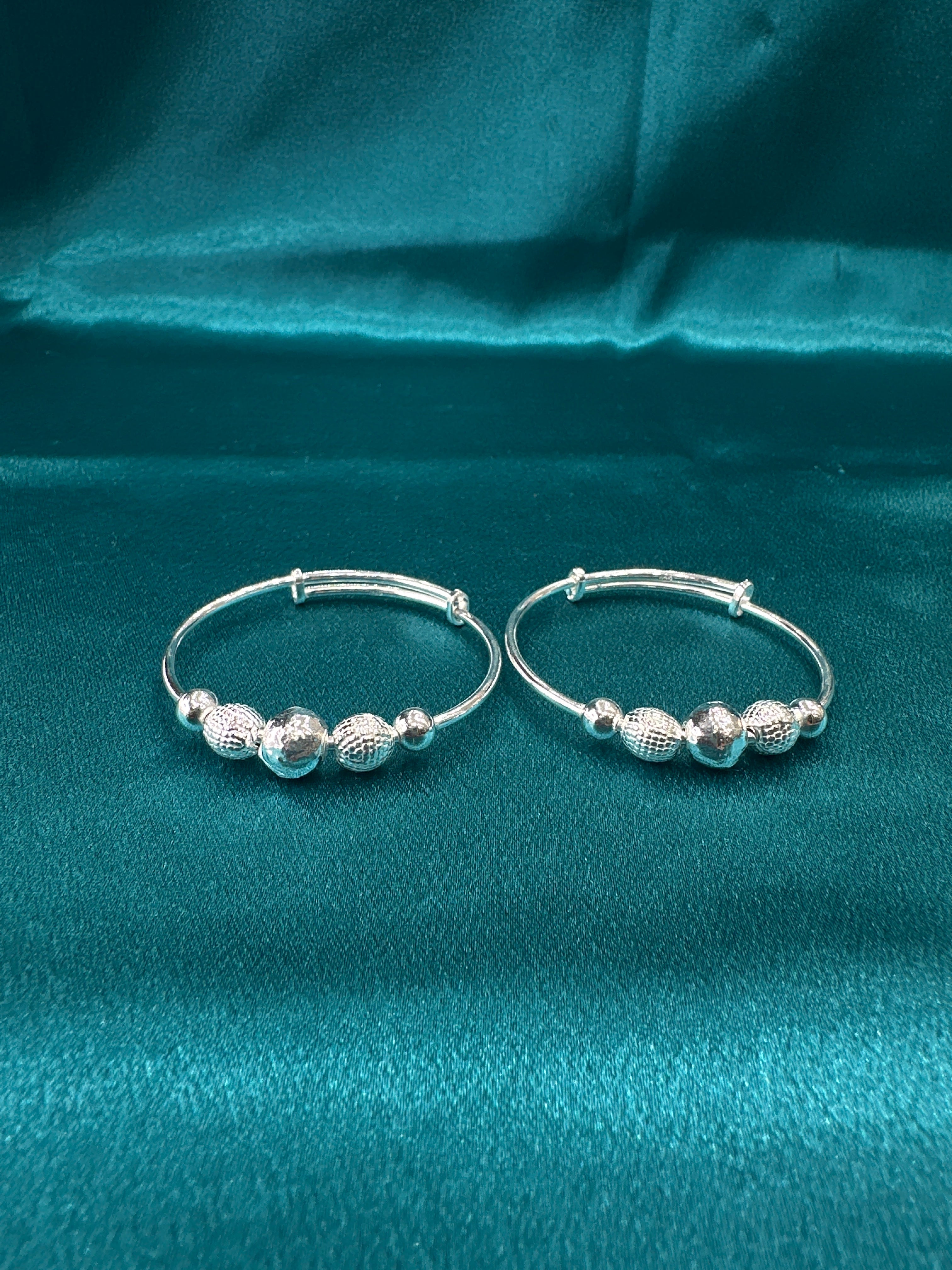 Fancy Silver baby bangles