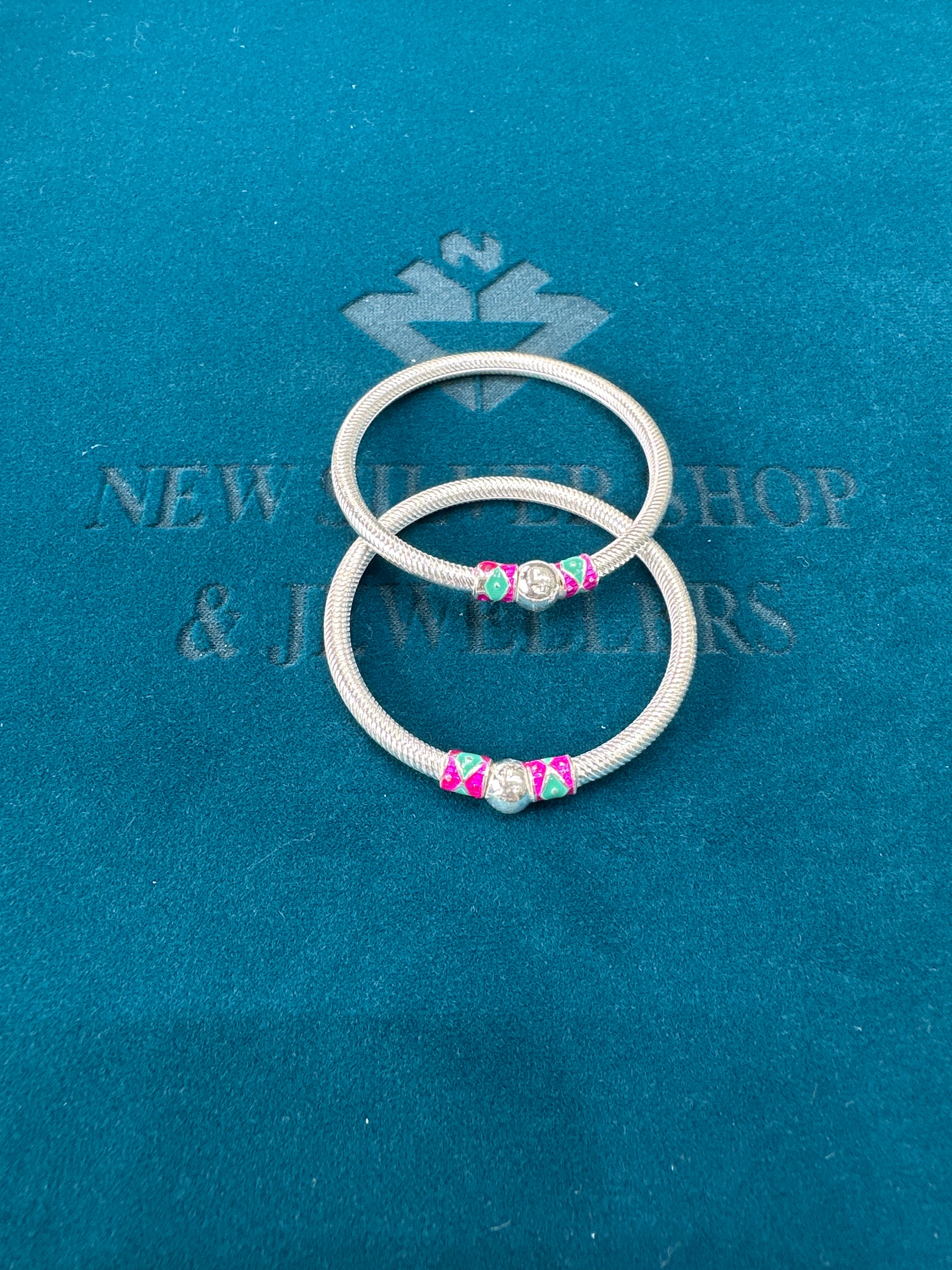 Fancy Silver baby bangles