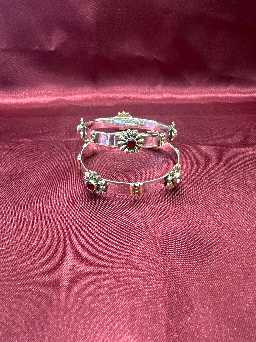 Antique Style Designer Silver Bangles