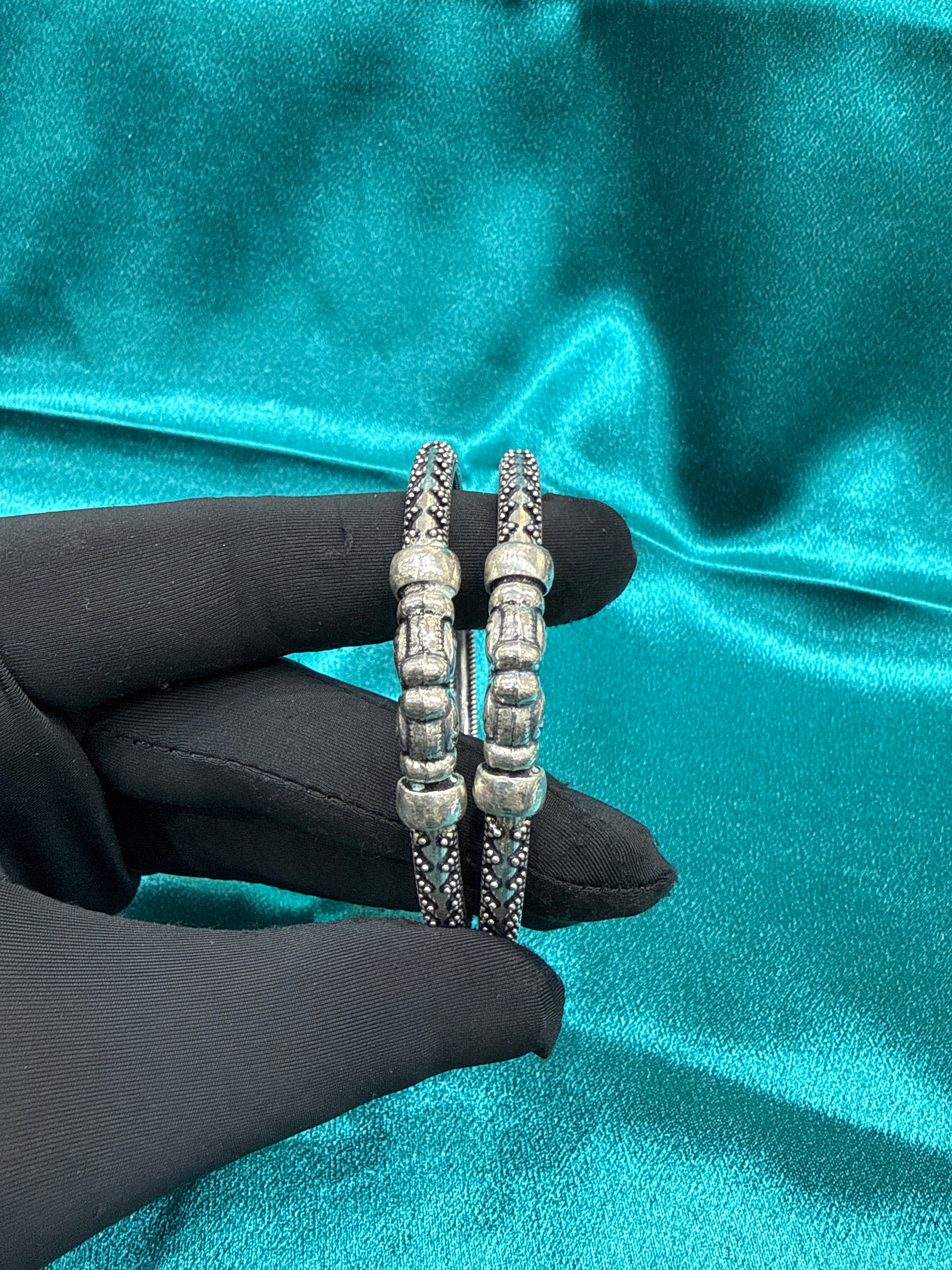 Antique Style Designer Silver Bangles