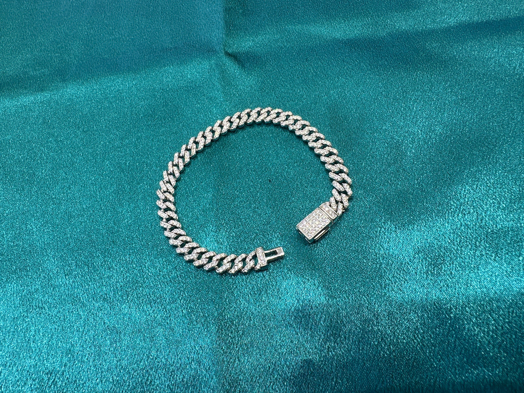 Men’s iced out silver 925 bracelet w/ CZ diamonds (6mm)