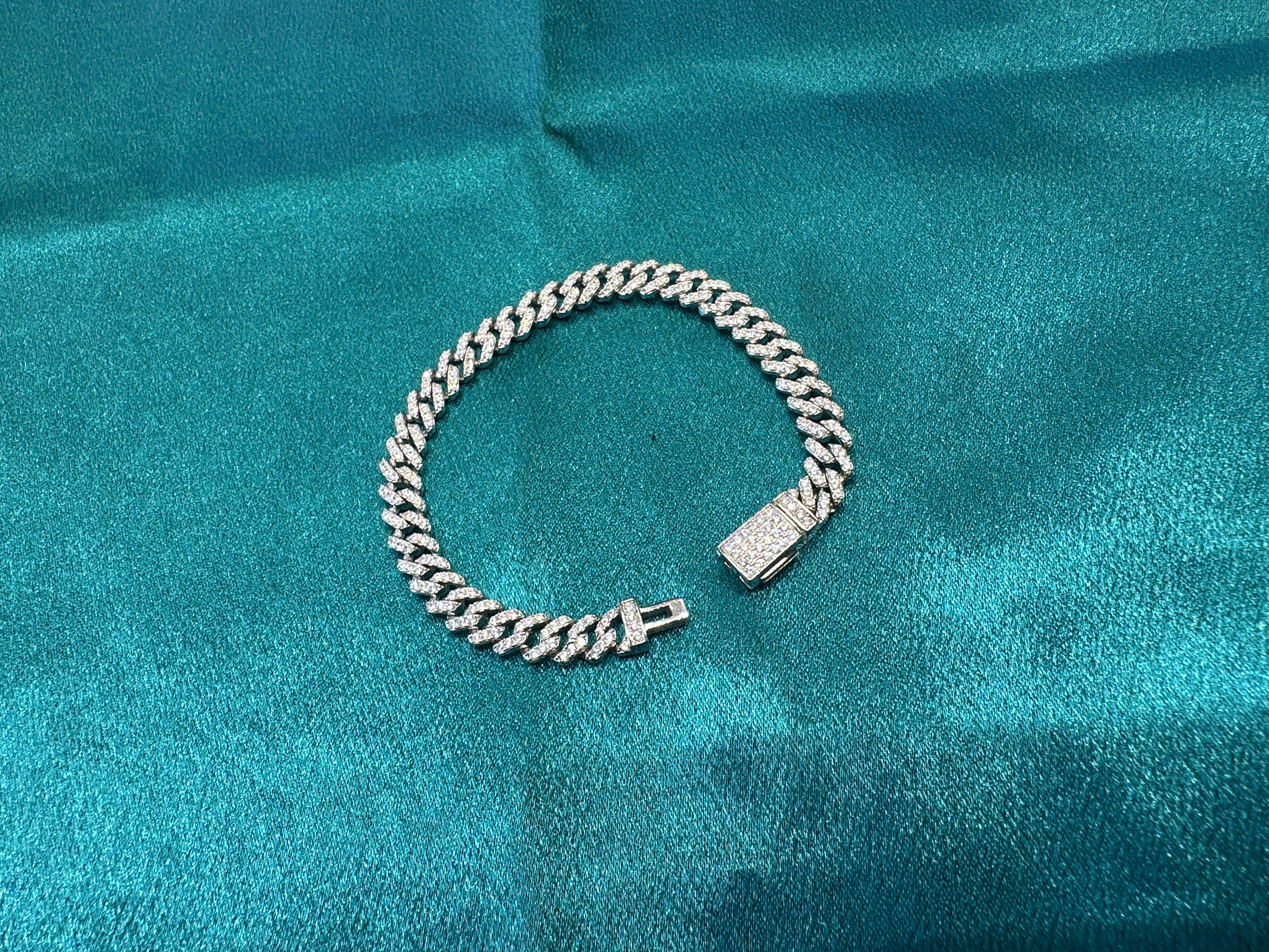 Men’s iced out silver 925 bracelet w/ CZ diamonds (6mm)