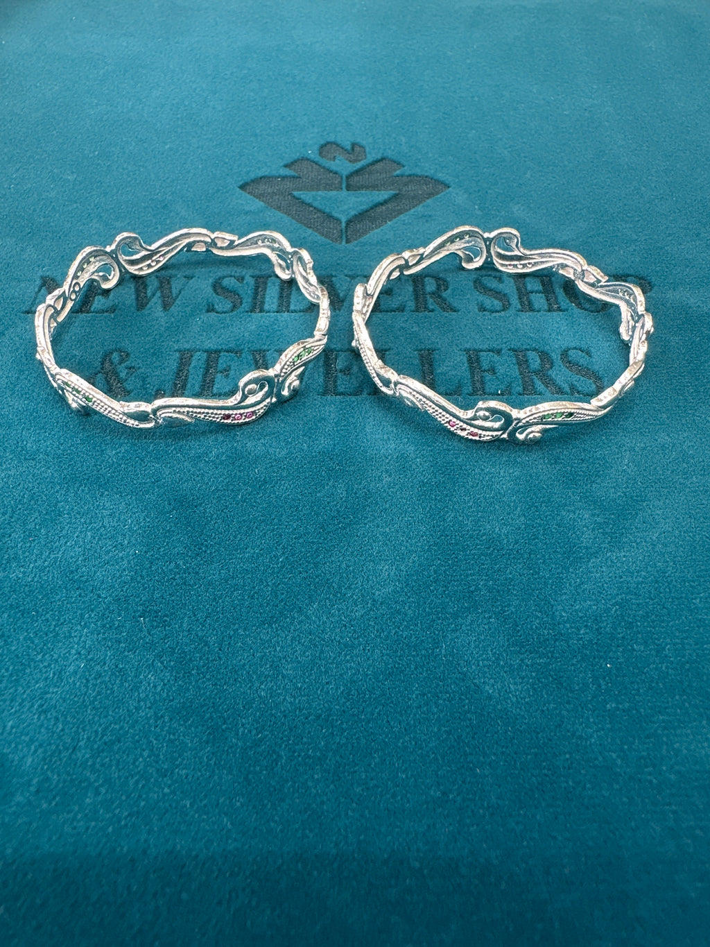 Fancy Silver baby bangles
