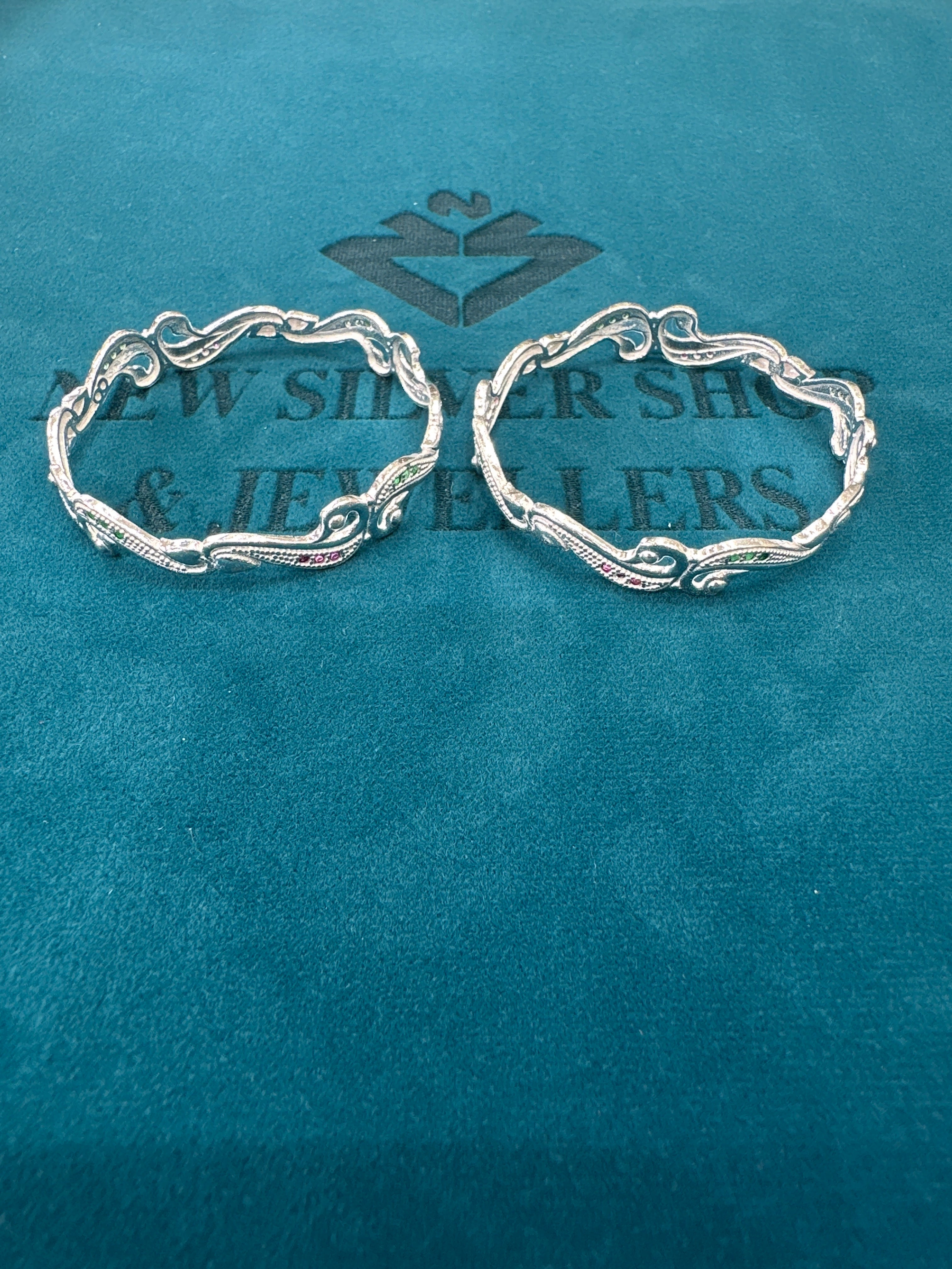 Fancy Silver baby bangles