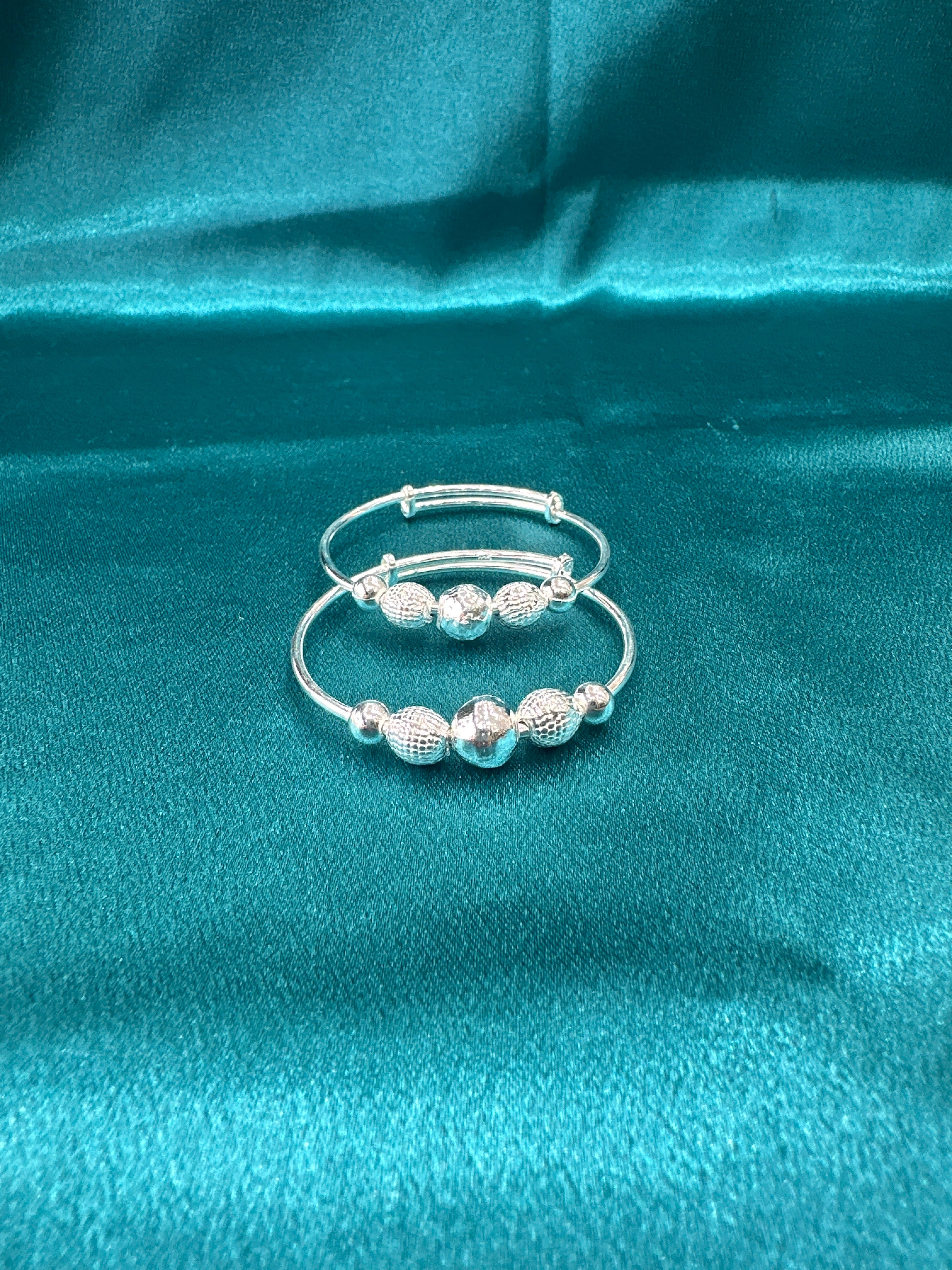 Fancy Silver baby bangles
