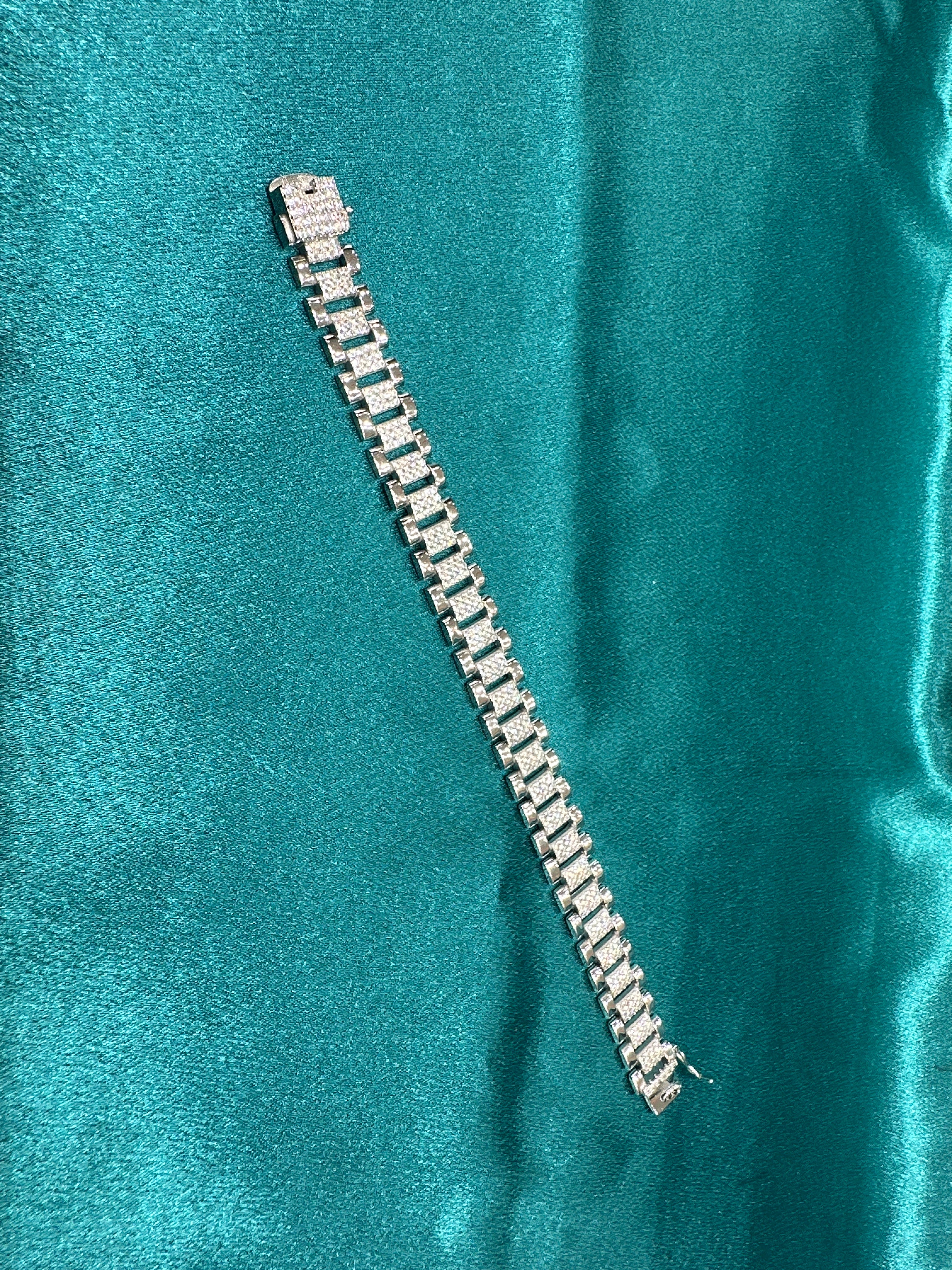 Men’s iced out silver 925 bracelet w/ CZ diamonds (12mm)