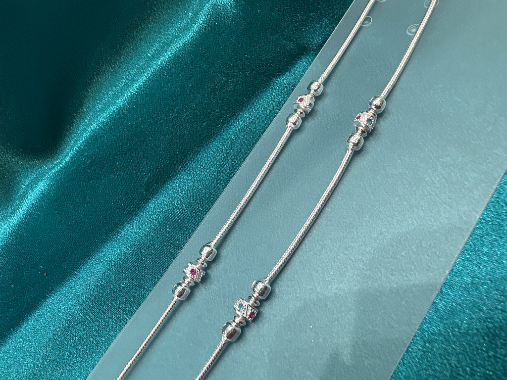 Fancy Silver baby anklet(Size: 6-9 year old)