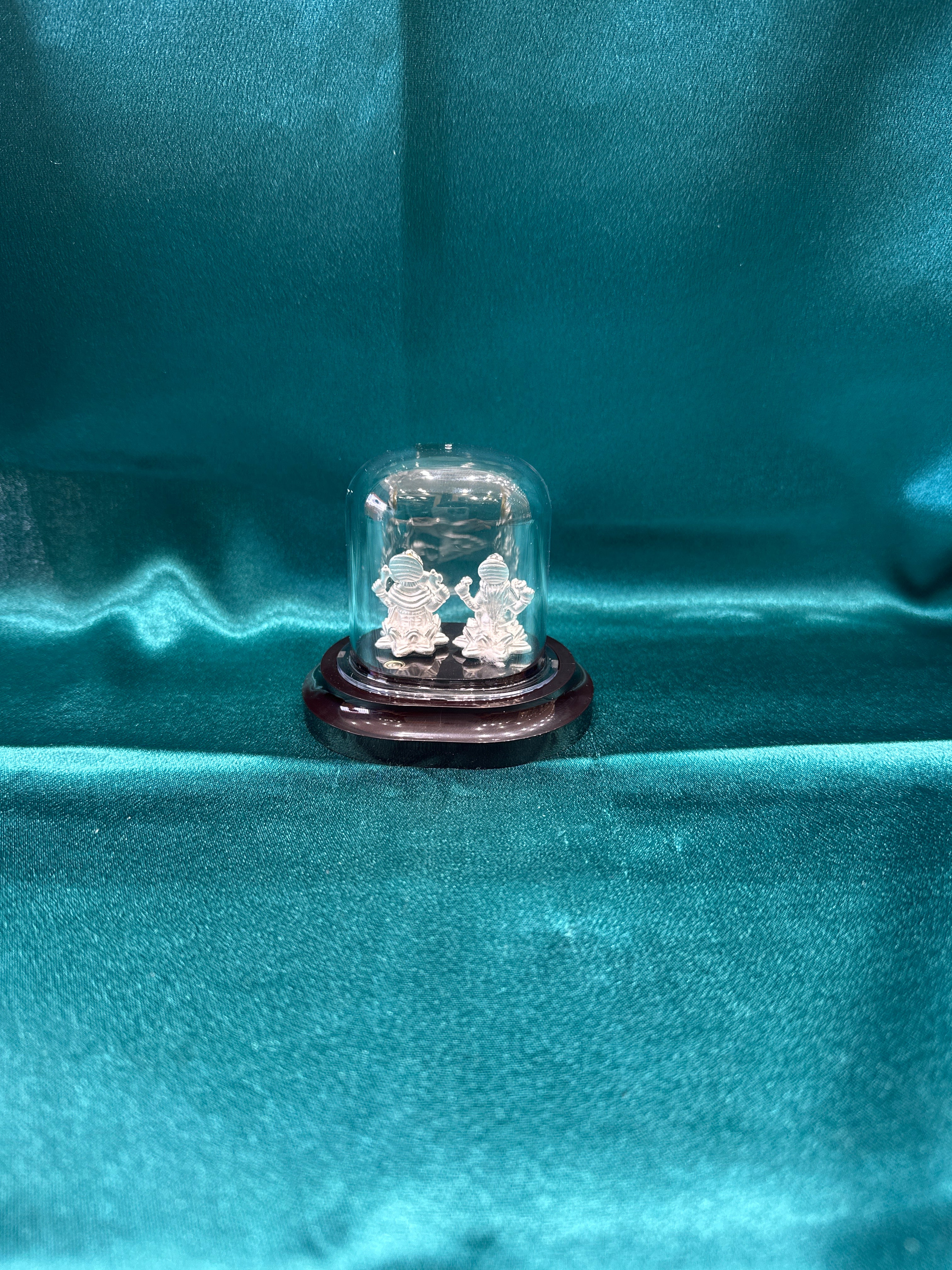 Pure Silver Lakshmi Ganesh ji Idol (Murti)