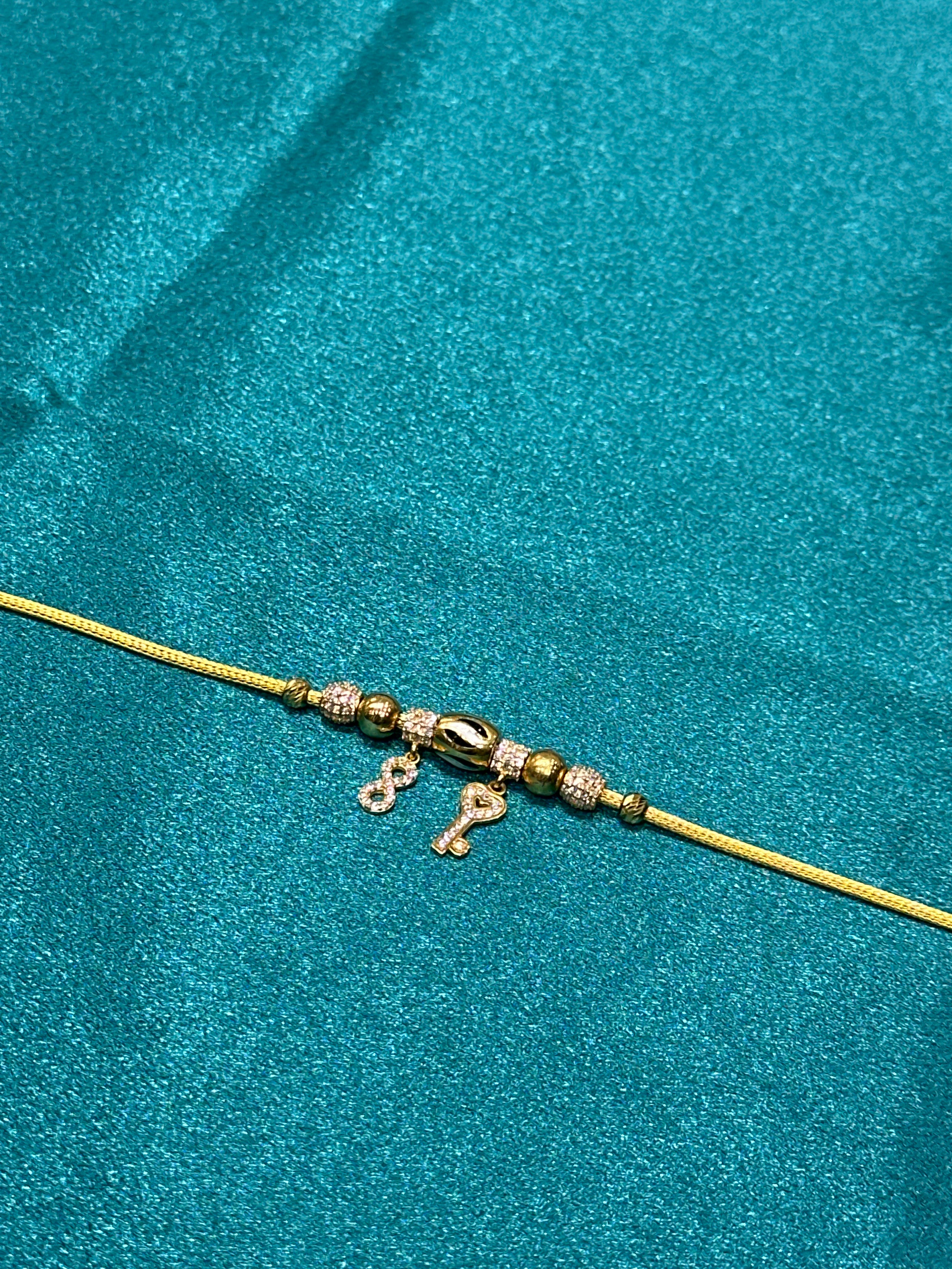 22K Gold Bracelet Pandora Design In Black Colour