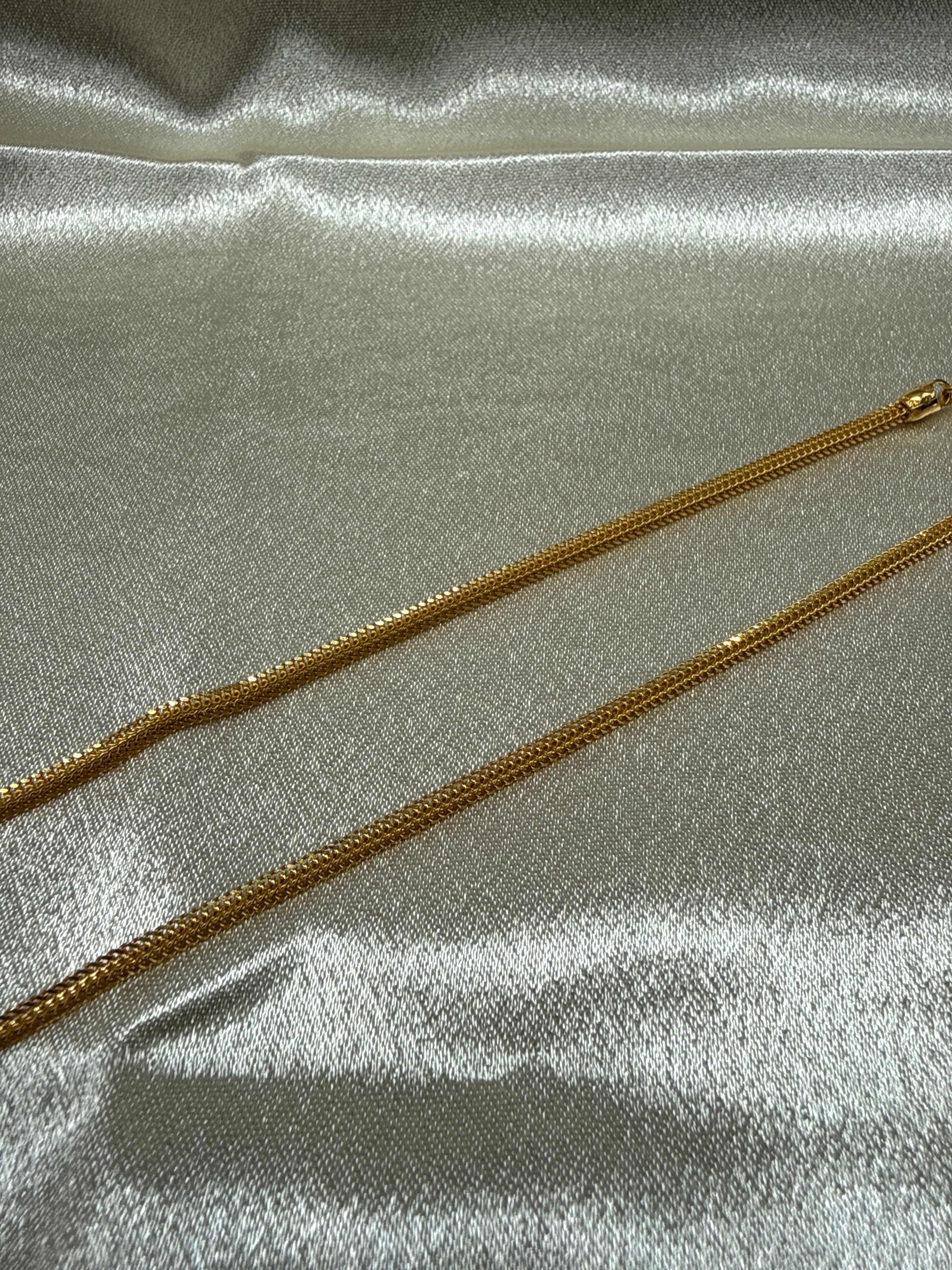 22K Gold Chain (Grooved Box Foxtail Design)