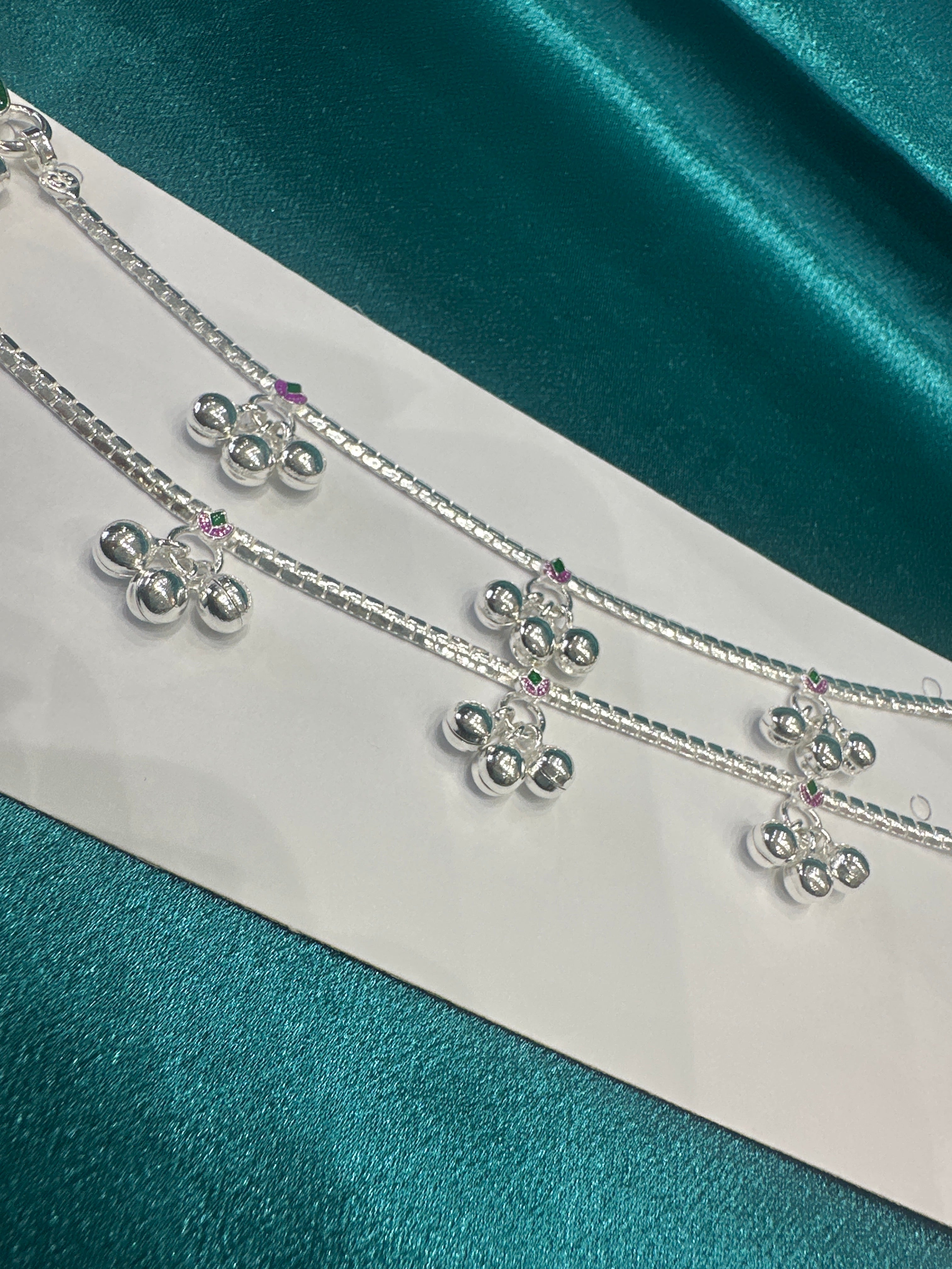 Fancy Silver baby anklet(Size: 6-9 year old)